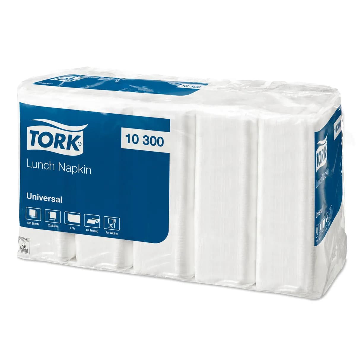 Обідні серветки Tork Universal, білі, 1 шар, 33х33 см, 500 шт - зображення 1