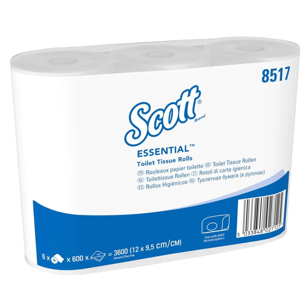 Туалетний папір Kimberly-Clark Scott Performance в стандартних рулонах, білий, 2 шари, 600 відривів, 6 рулонів - зображення 1