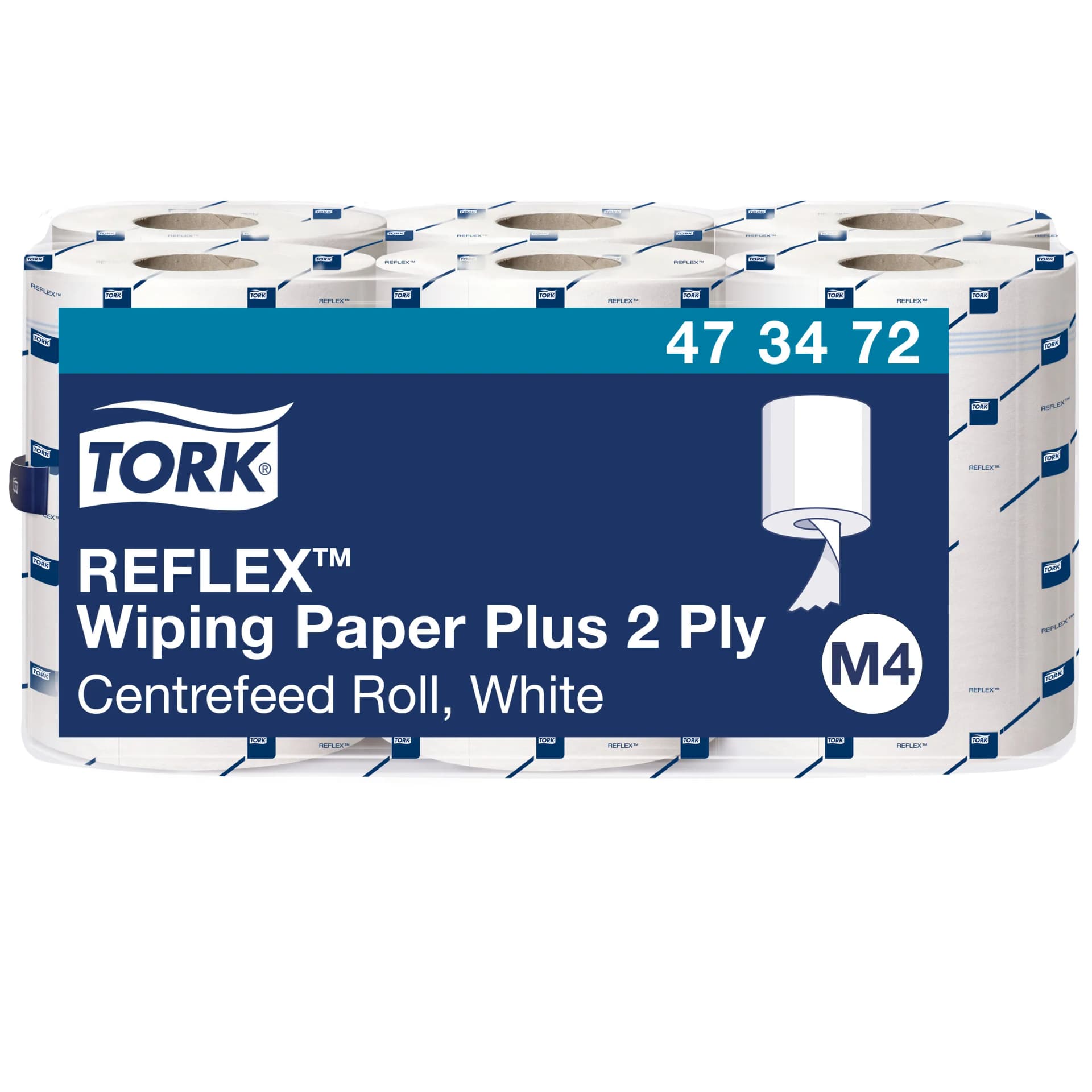 Рушники Tork Reflex Plus Advanced в рулонах з центральною витяжкою, білі, 2 шари, 151 м, 450 листів, 1 рулон - зображення 1