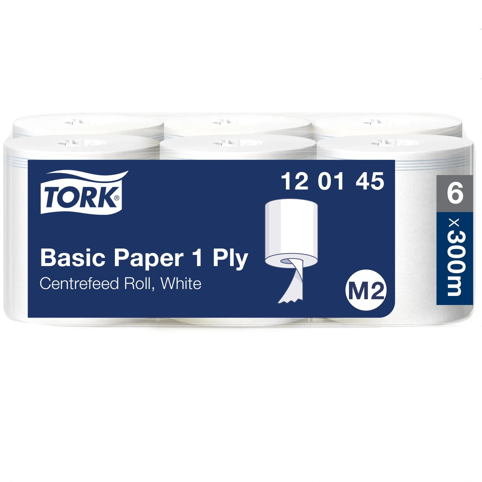 Рушники Tork Basic Universal в рулонах з центральною витяжкою, білі, 1 шар, 300 м, 1 рулон - зображення 1