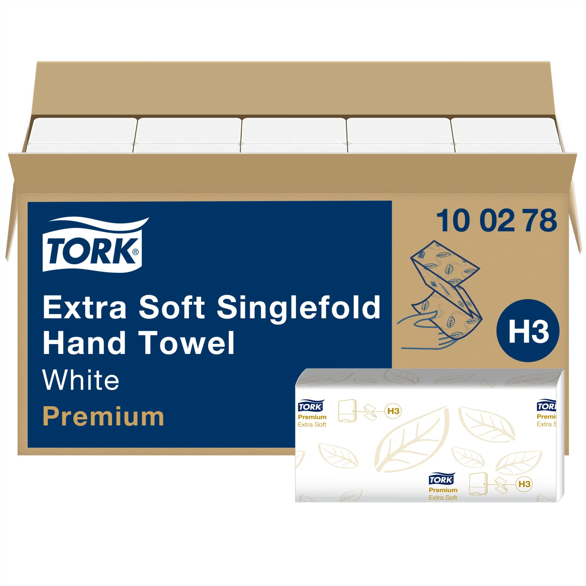 Листові рушники Tork Premium Extra Soft Singlefold складання Z, білі, 2 шари, 23х22,6 см, 200 листів - зображення 1