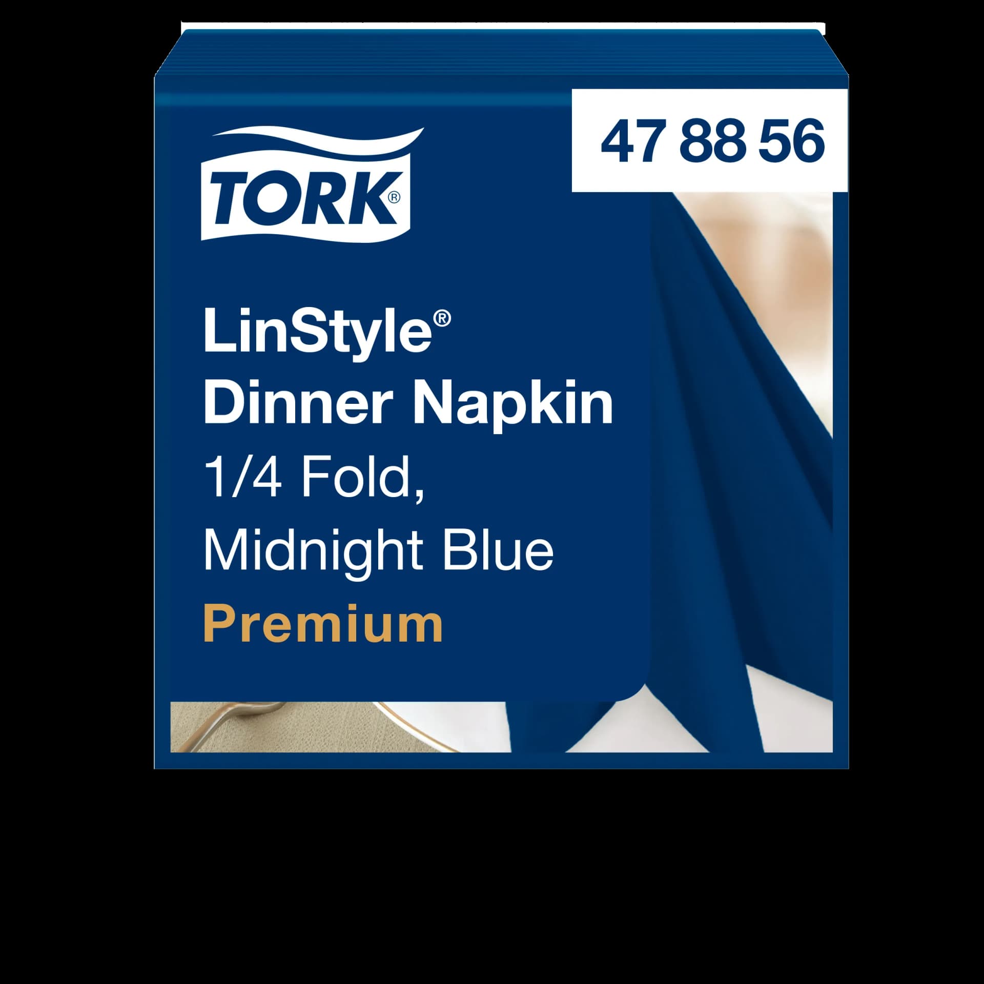 Серветки для сервірування столу Tork LinStyle Premium, сині, 1 шар, 39х39 см, 50 шт - зображення 1