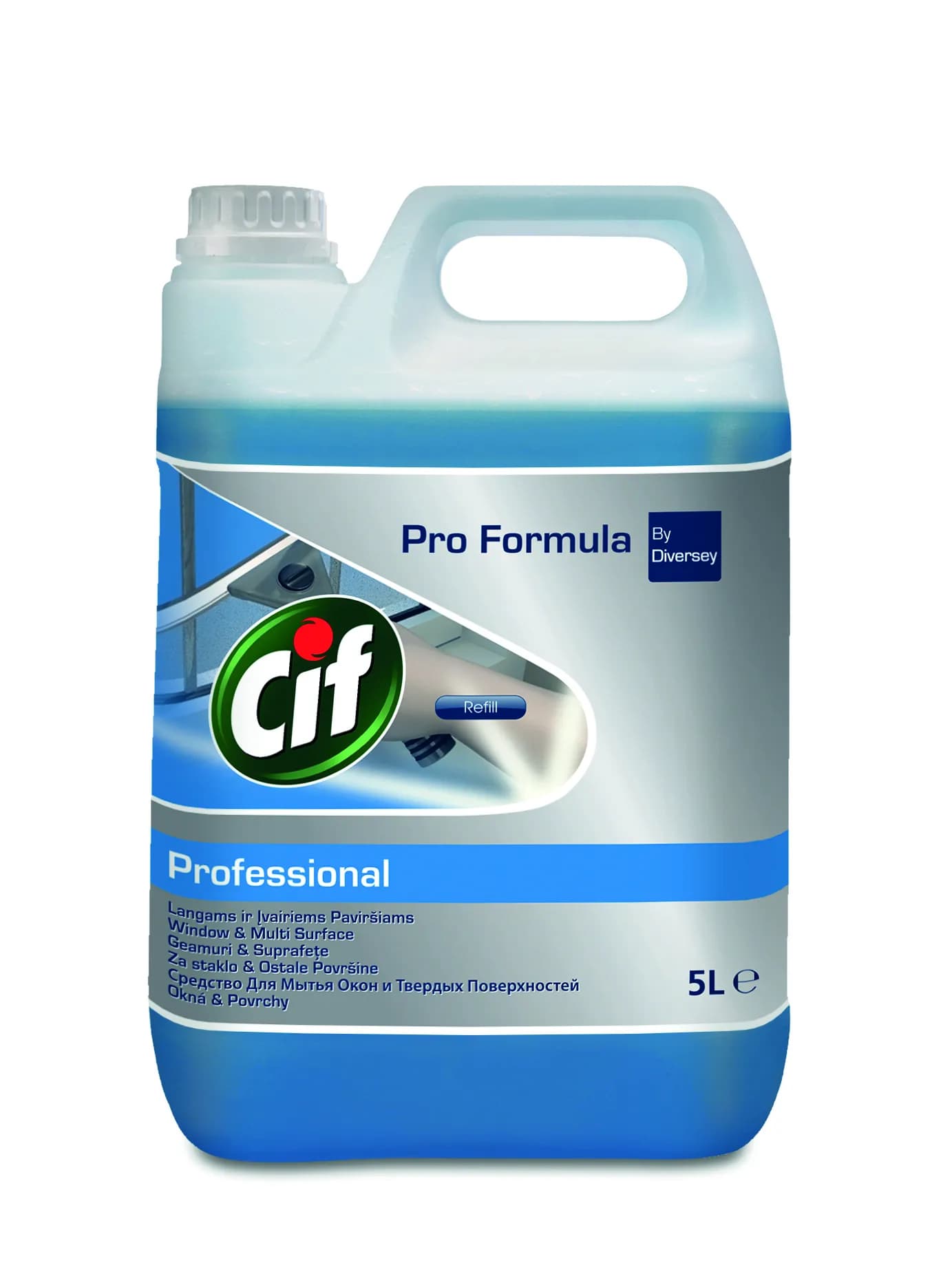 Засіб для миття скляних та глянцевих поверхонь Diversey Cif Professional Window&Multi Surface Cleaner, 5 л - зображення 1