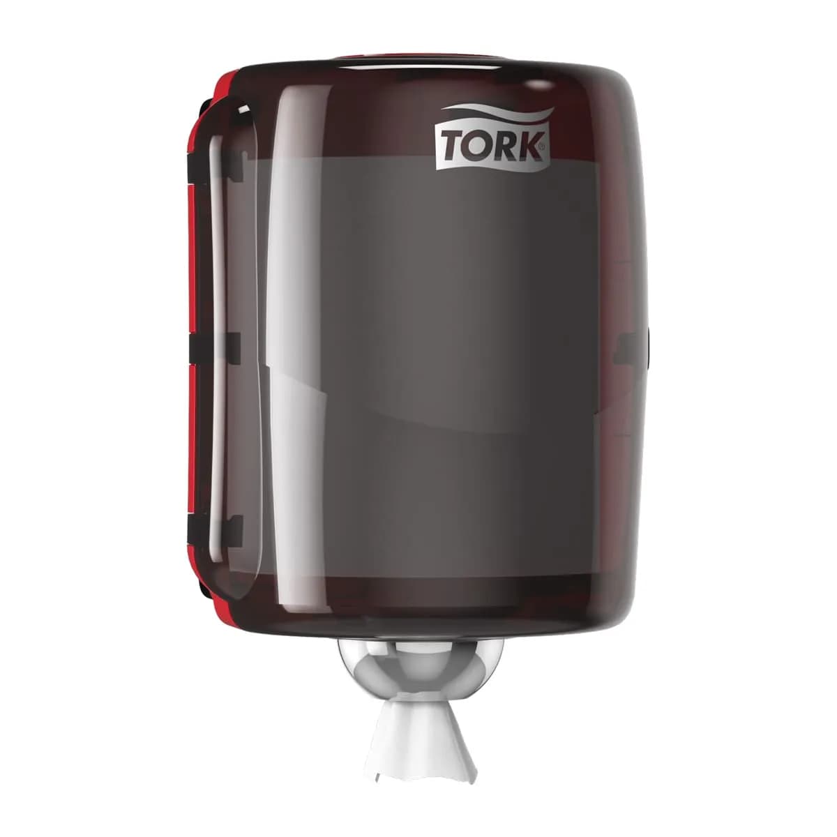 Диспенсер Tork Perfomance Максі для матеріалу для протирання в рулонах з центральною витяжкою, червоний/чорний - зображення 1