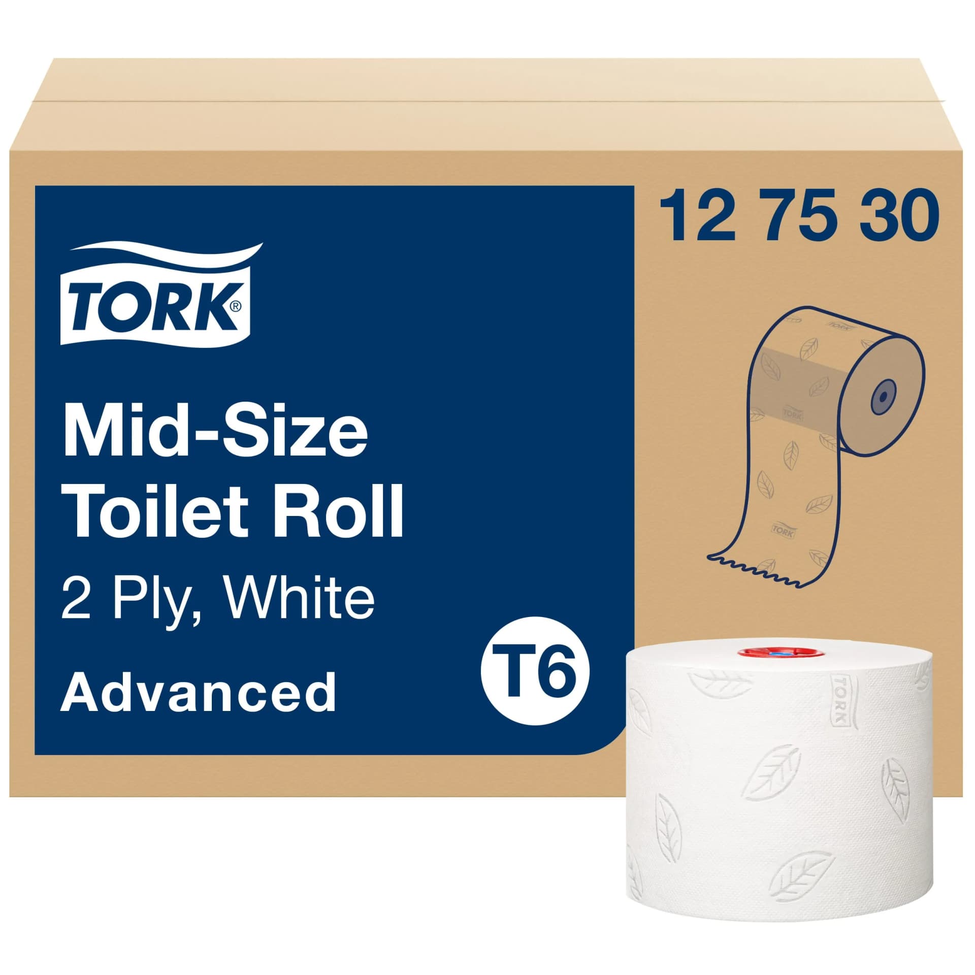Туалетний папір Tork Advanced в міді рулонах, білий, 2 шари, 100 м, 1 рулон - зображення 1
