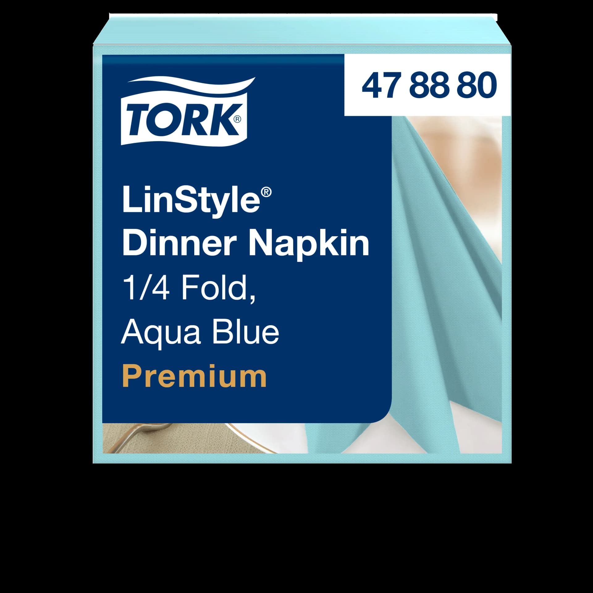 Серветки для сервірування столу Tork LinStyle Premium, кольору морської хвилі, 1 шар, 39х39 см, 50 шт - зображення 1