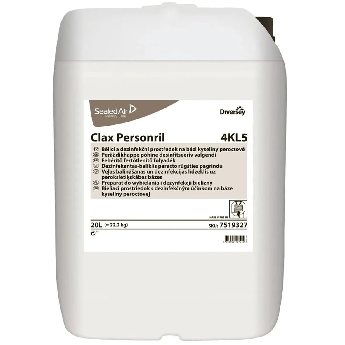 Дезінфекційний засіб для прання Diversey Clax Personril 4KL5, 20 л - зображення 1