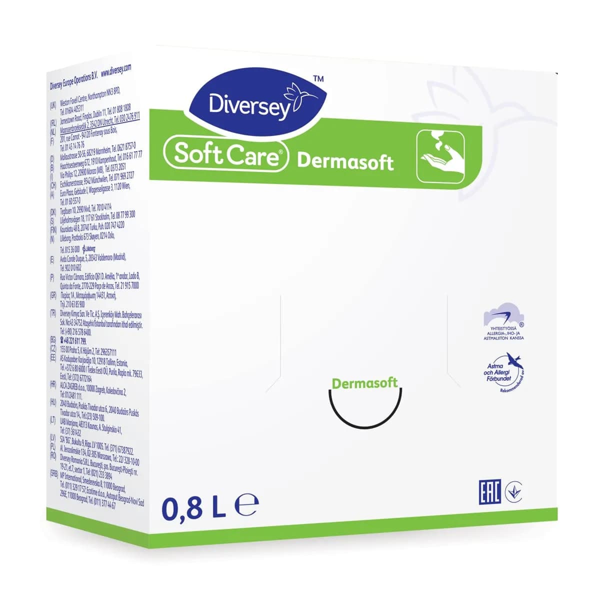 Відновлюючий крем для рук Diversey Soft Care Dermasoft, 800 мл - зображення 1