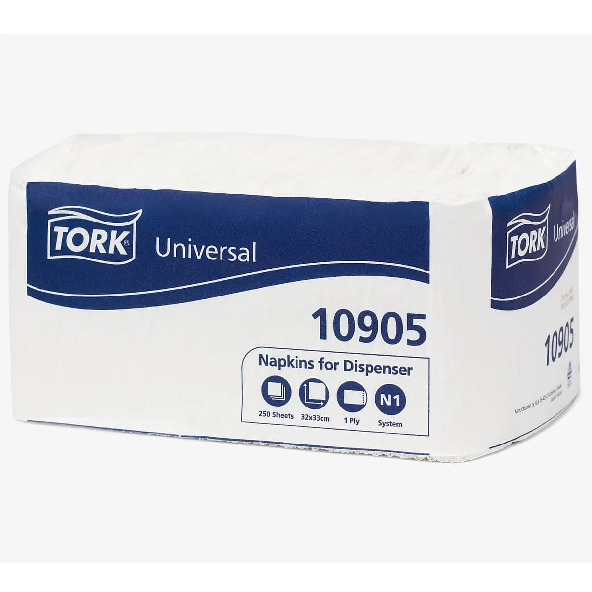 Серветки Tork Cоunterfold Universal для диспенсера, білі, 1 шар, 250 шт - зображення 1