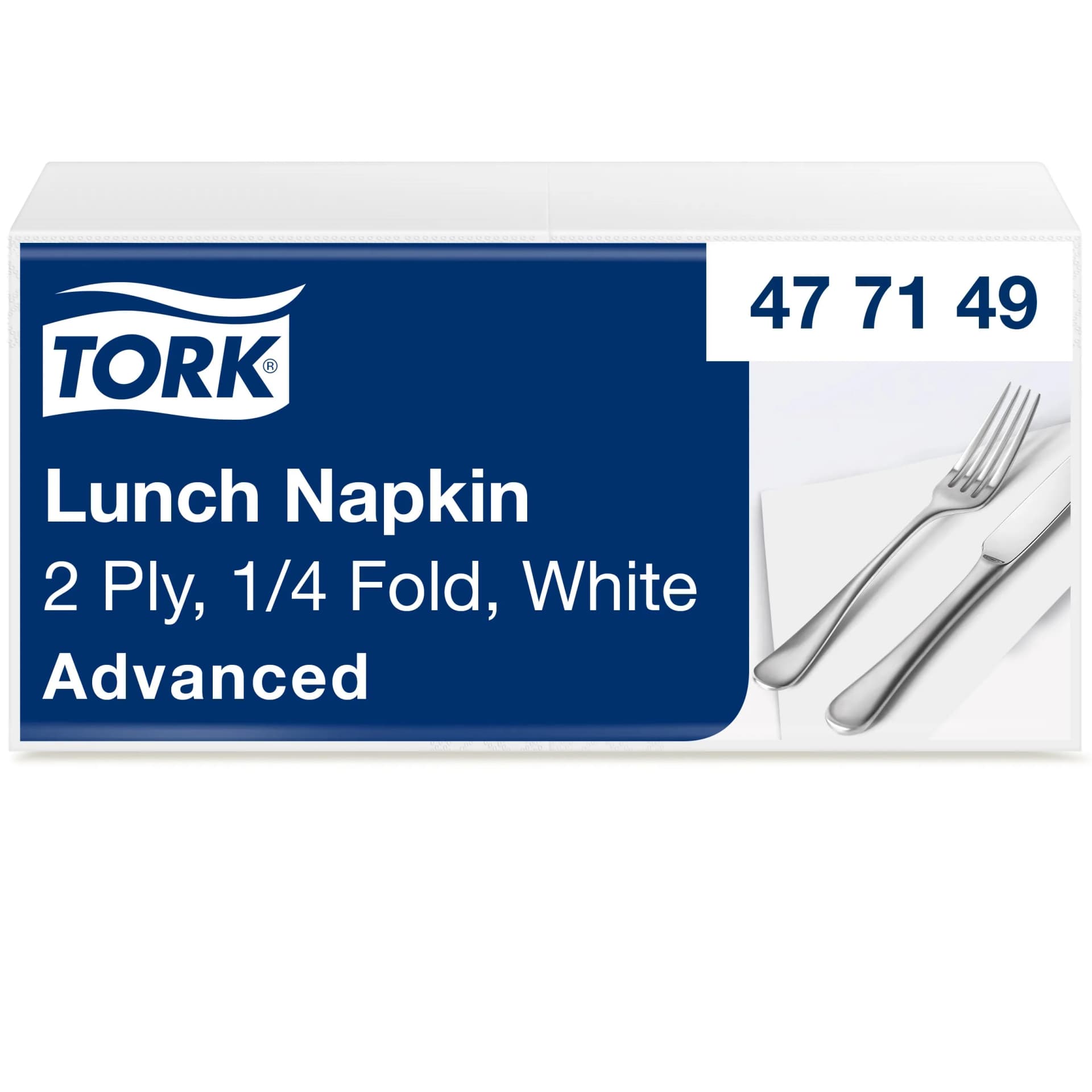 Обідні серветки Tork Advanced, білі, 2 шари, 33х33 см, 200 шт - зображення 1