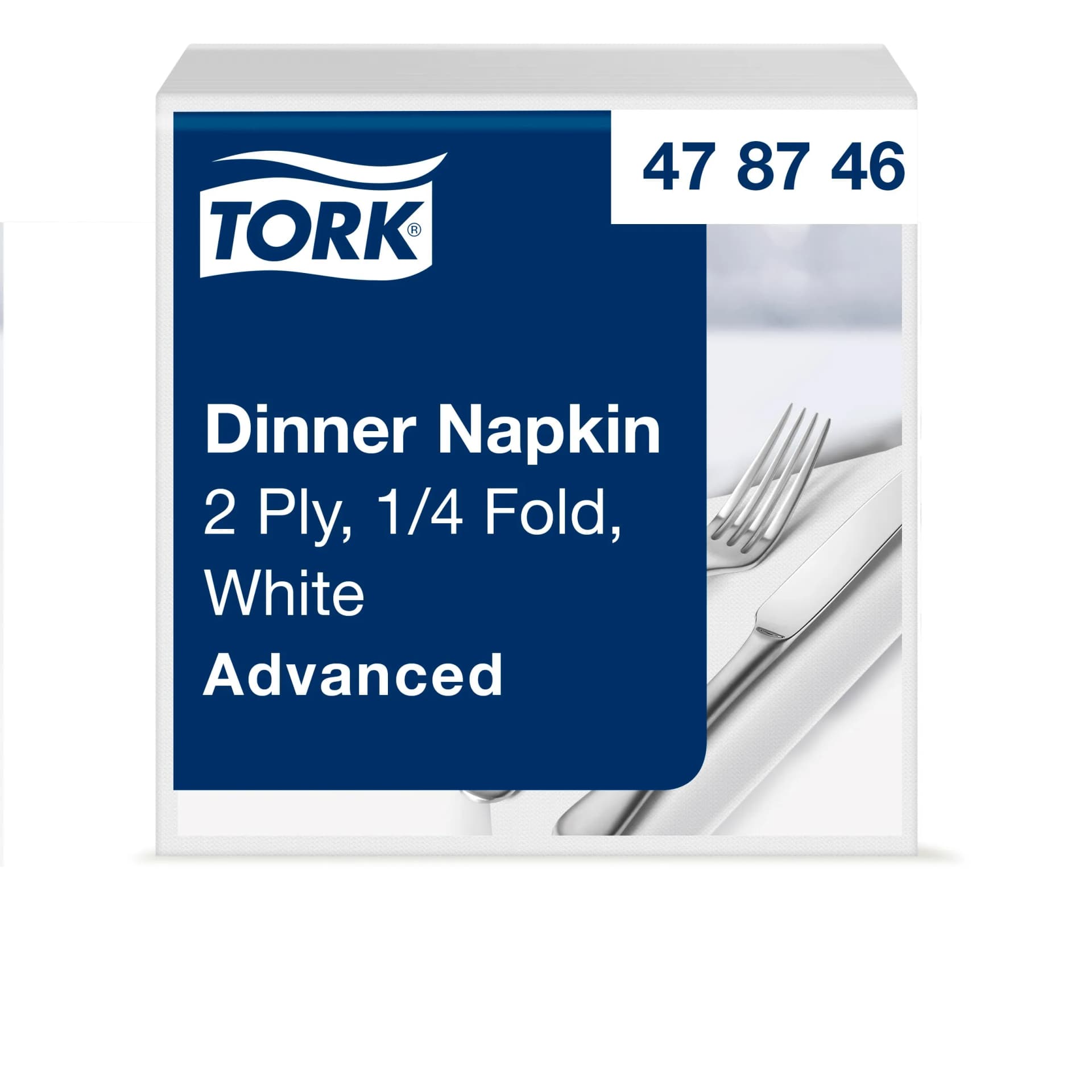 Серветки для вечері Tork Advanced, білі, 2 шари, 39х39 см, 150 шт - зображення 1