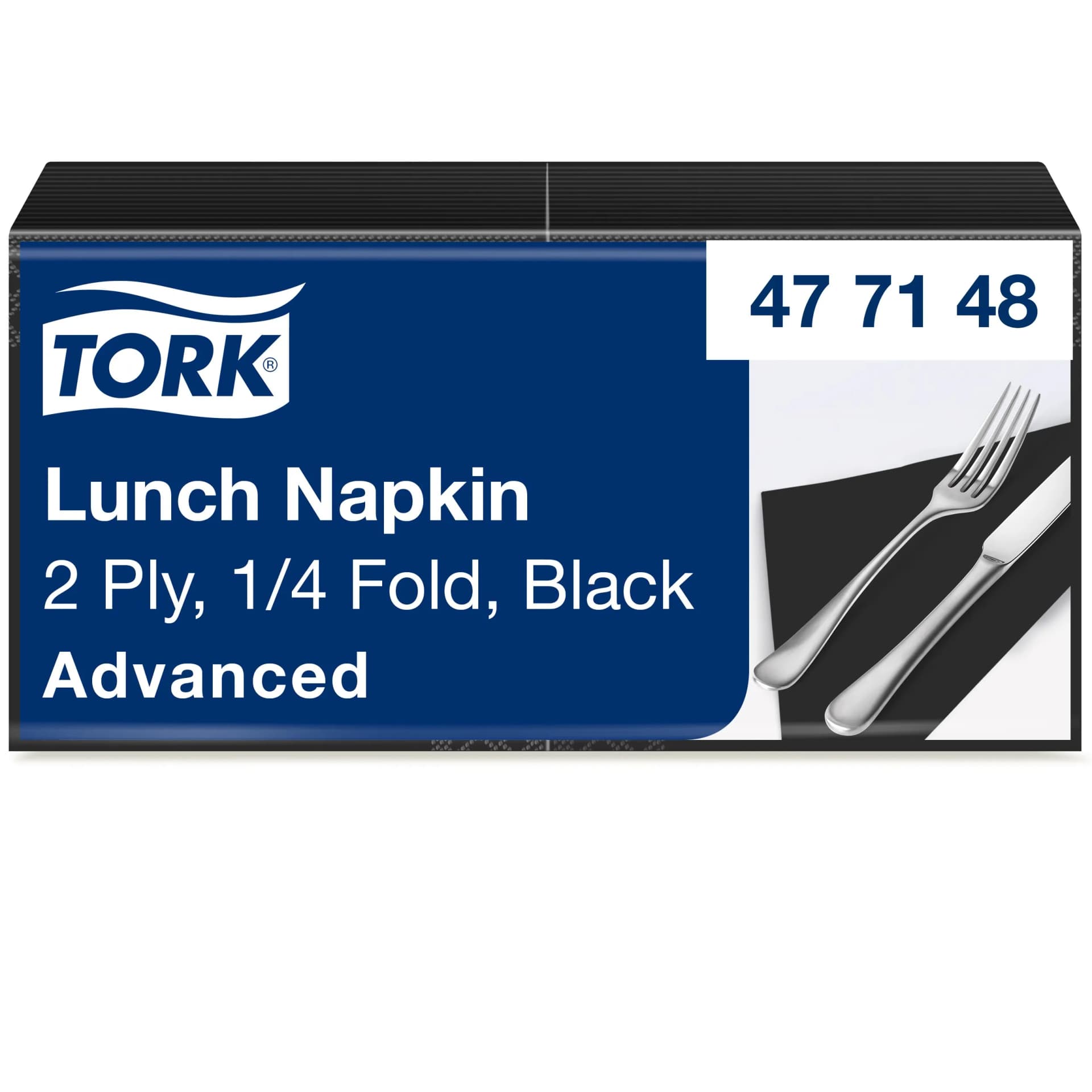 Обідні серветки Tork Advanced, чорні, 2 шари, 33х33 см, 200 шт - зображення 1