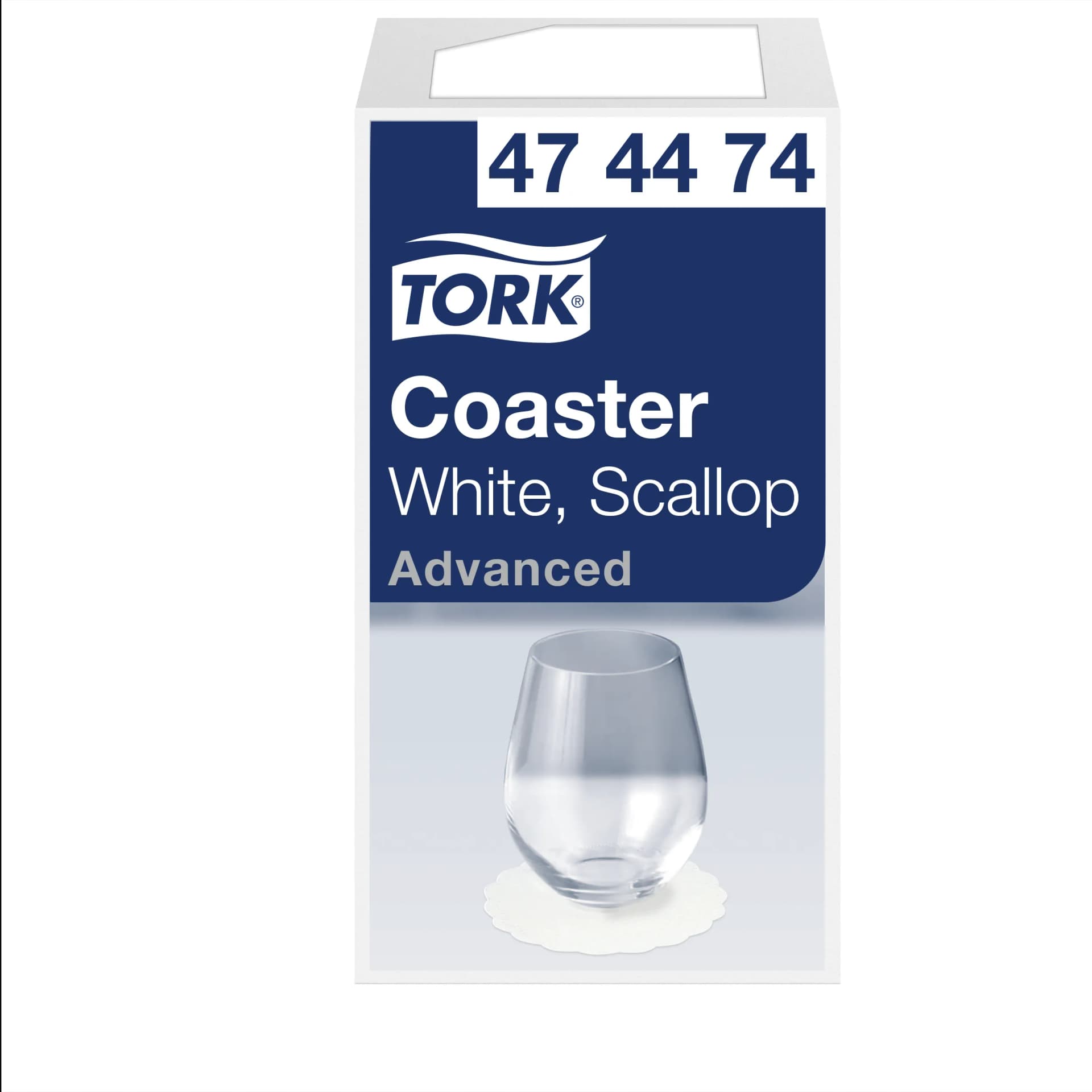 Костери Tork Advanced паперові, білі, зубчатий край, 250 шт - зображення 1