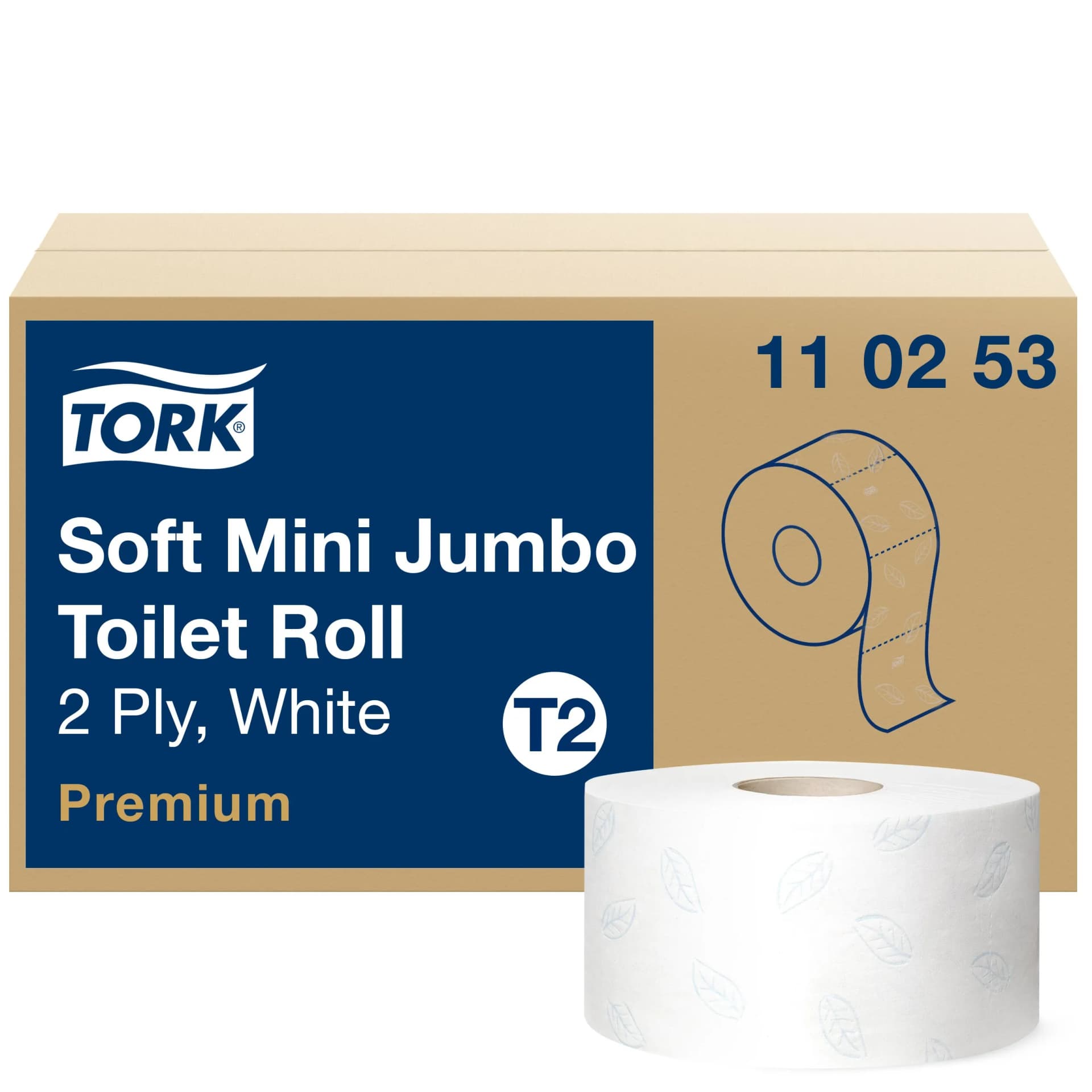 Туалетний папір Tork Premium Soft в рулонах Mini Jumbo, білий, 2 шари, 170 м, 1 рулон - зображення 1