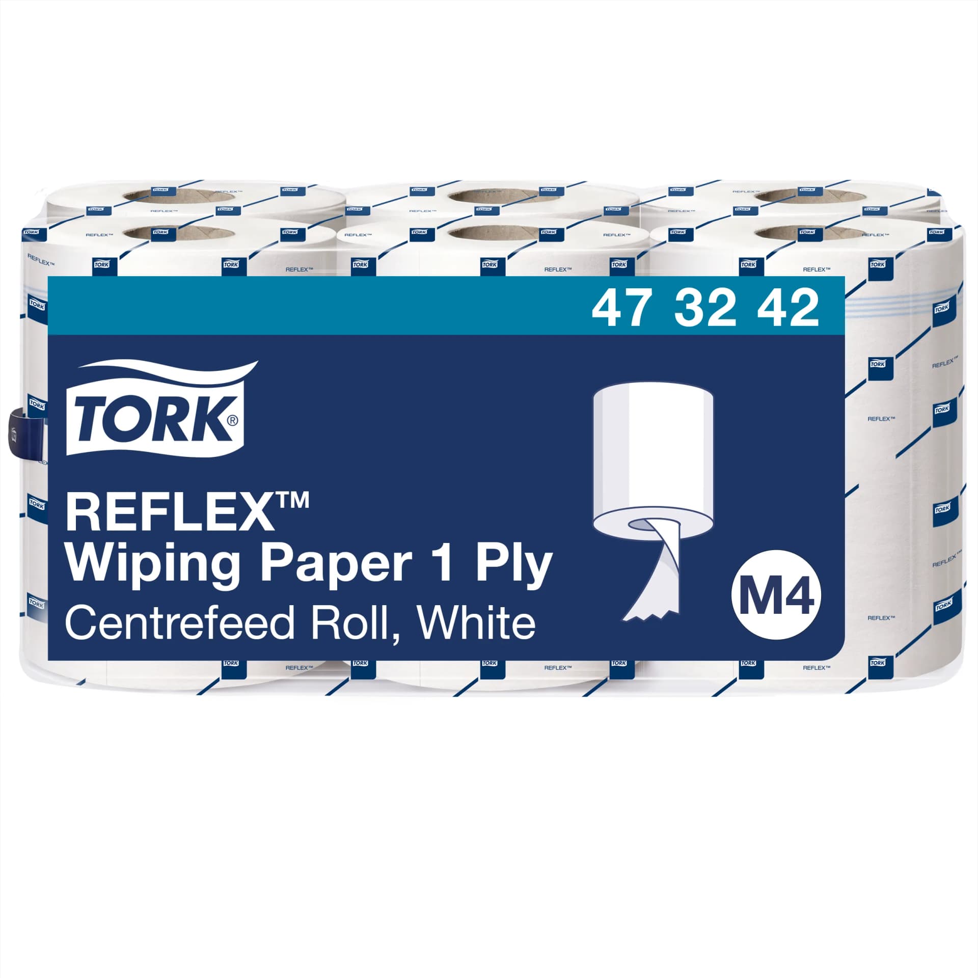 Рушники Tork Reflex в рулонах з центральною витяжкою, білі, 1 шар, 300 м, 857 листів, 1 рулон - зображення 1