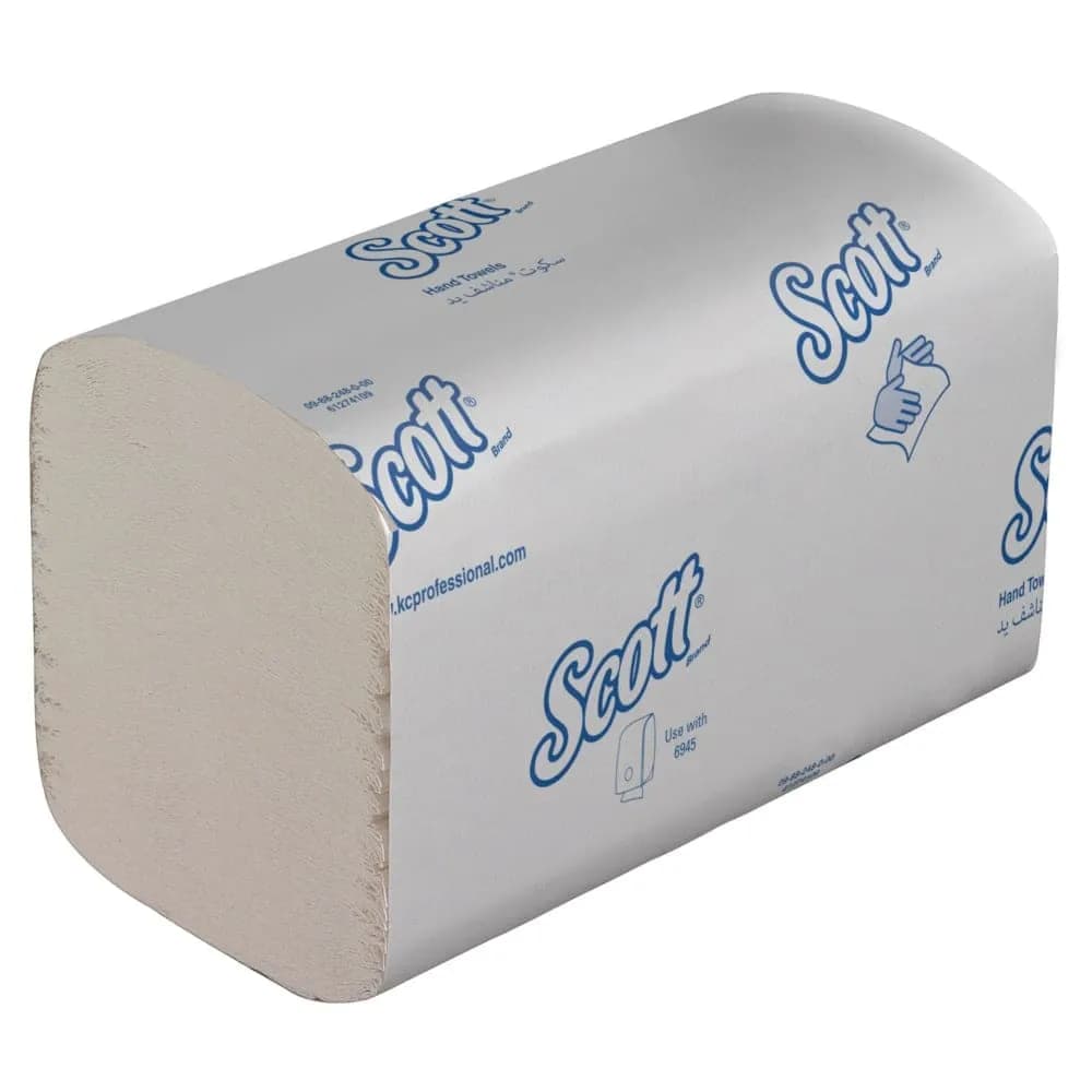 Листові рушники Kimberly-Clark Scott Essential Interfold складання V, білі, 1 шар, 340 листів - зображення 1