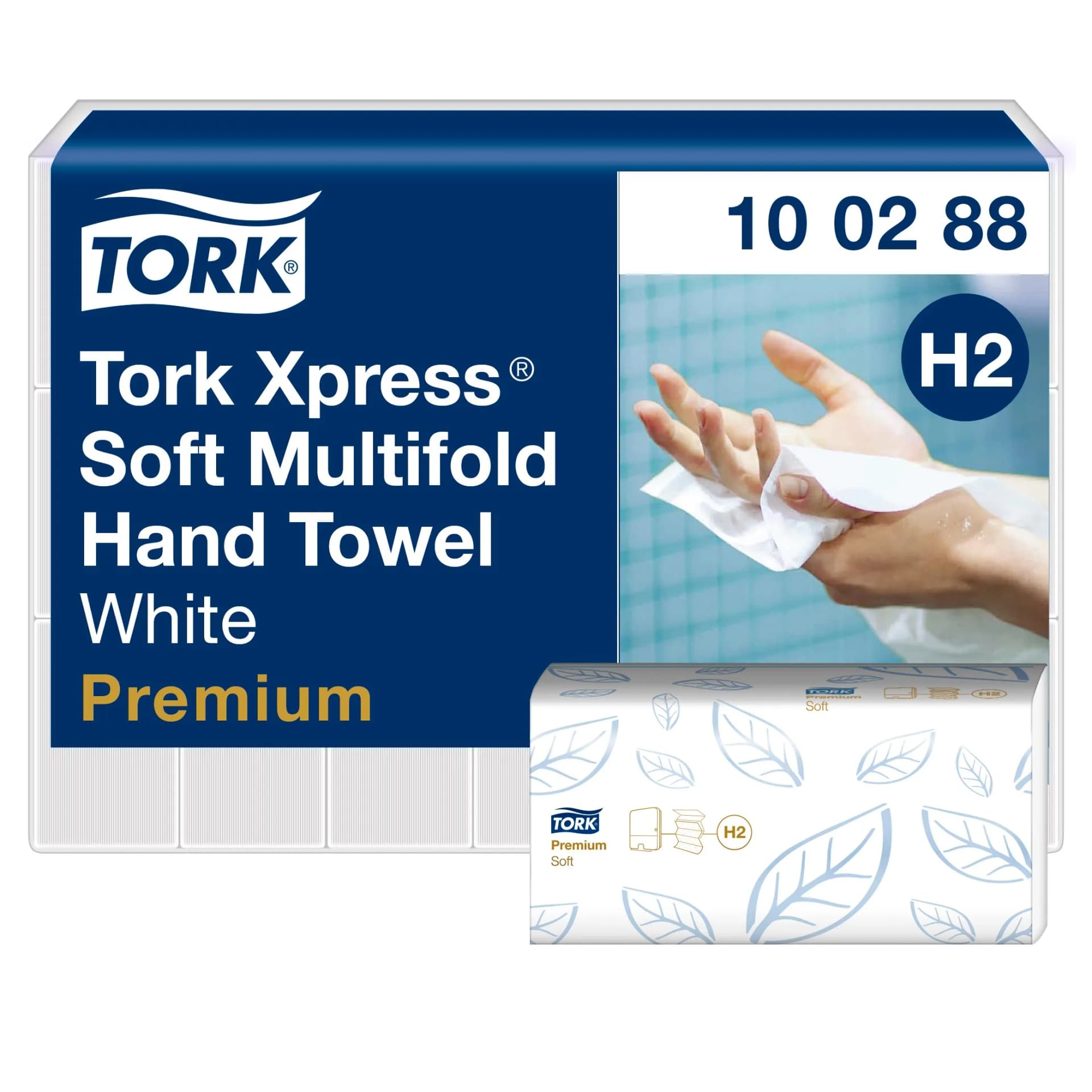 Листові вузькопанельні рушники Tork Xpress Premium Soft складання Multifold, білі, 2 шари, 21х34 см, 110 листів - зображення 1