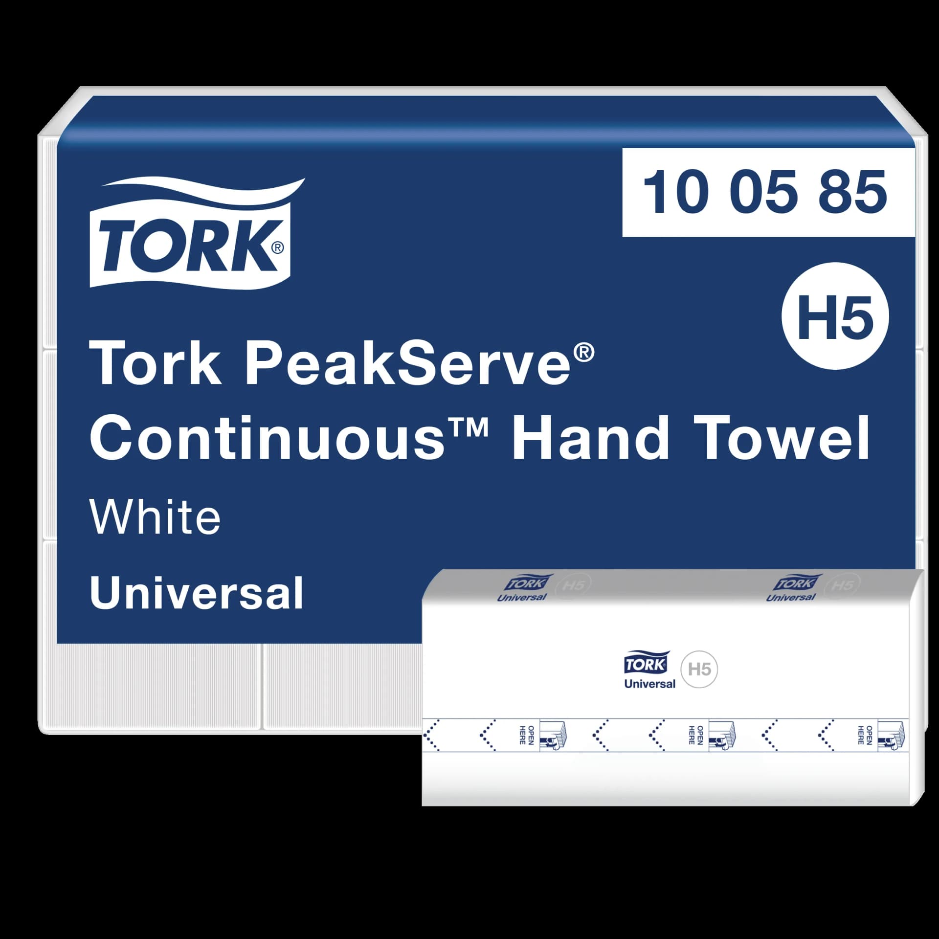 Листові вузькопанельні рушники Tork PeakServe Universal з безперервною подачею, білі, 1 шар, 410 листів - зображення 1