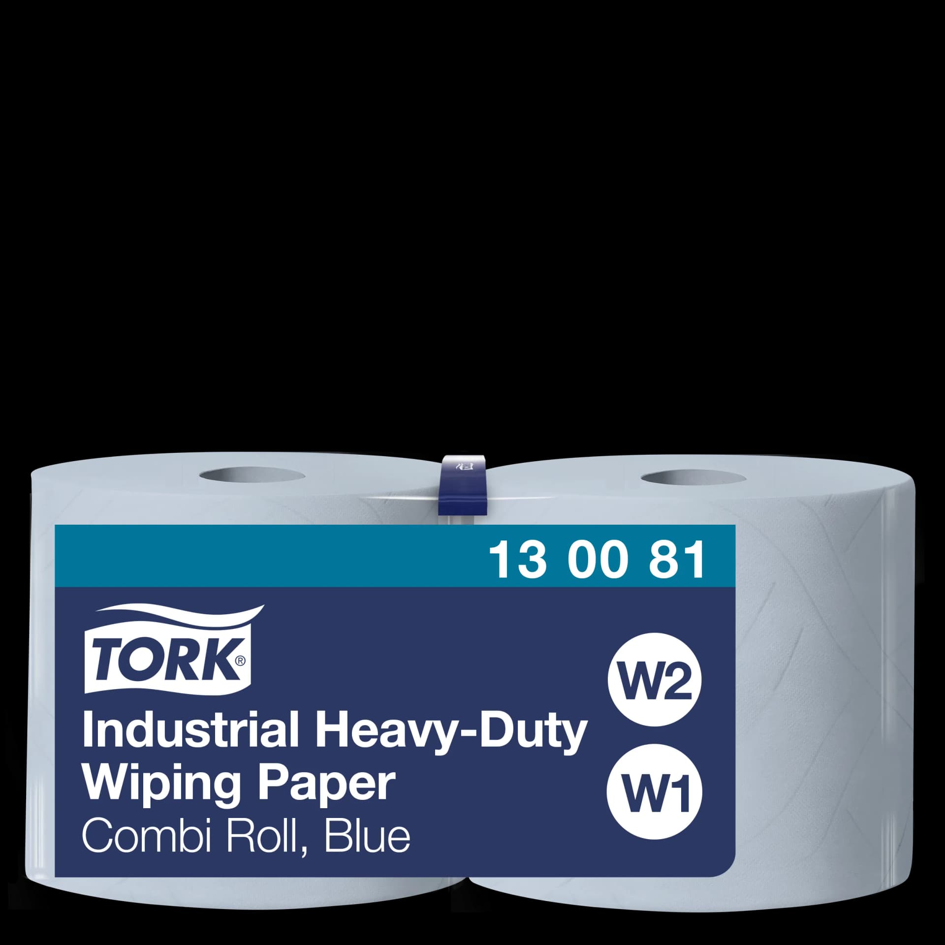 Папір для протирання підвищеної міцності Tork Industrial Advanced для видалення олії та жиру, блакитний, 3 шари, 119 м, 350 листів, 1 рулон - зображення 1