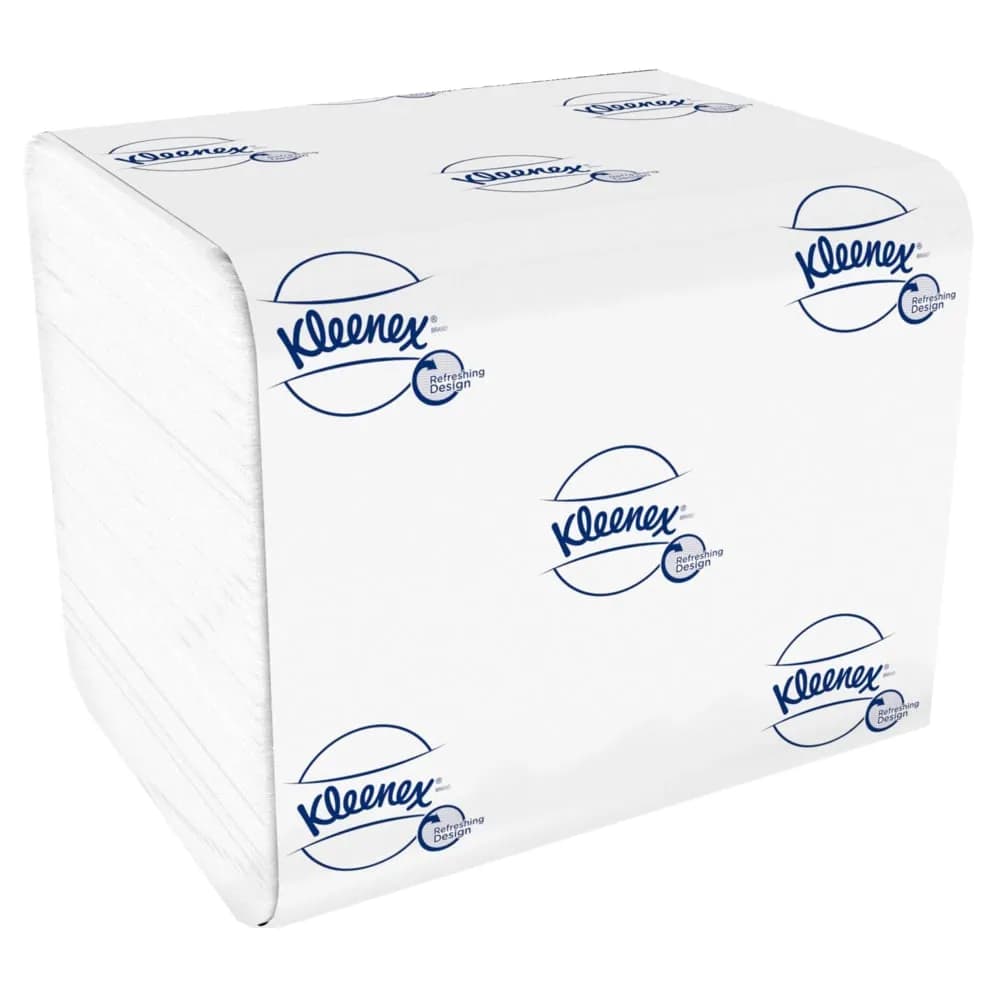 Листовий туалетний папір Kimberly-Clark Kleenex, білий, 2 шари, 200 листів - зображення 1