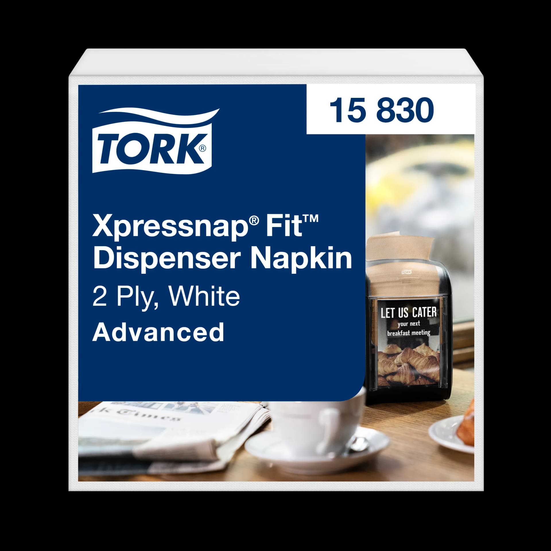 Диспенсерні серветки Tork Xpressnap Fit Advanced, білі, 2 шари, 720 шт - зображення 1