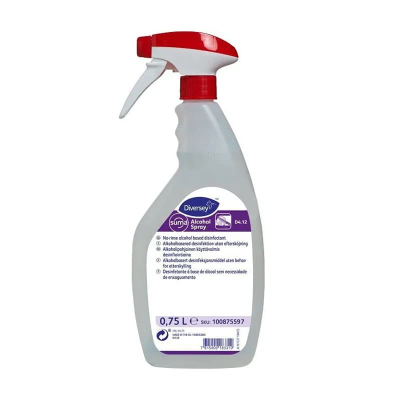 Засіб для миття та дезінфекції поверхонь Diversey Suma Alcohol Spray D4.12, 750 мл - зображення 1