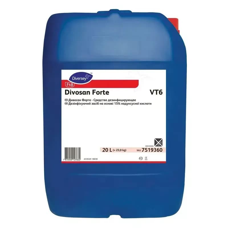 Кислотний засіб Diversey Divosan Forte VT6, 20 л - зображення 1