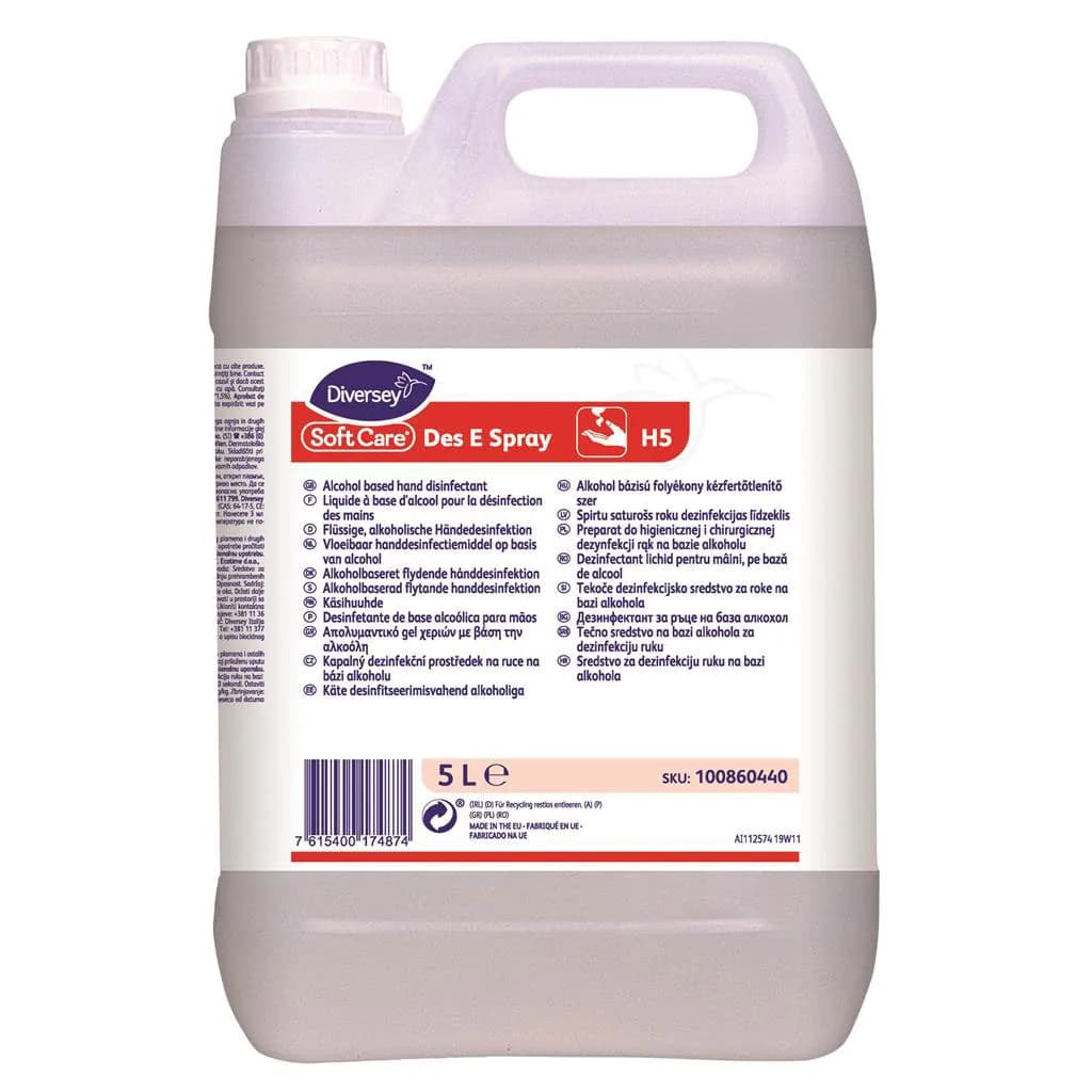 Засіб спиртовий для дезінфекції рук Diversey Soft Care Des E Spray H5, 5 л - зображення 1