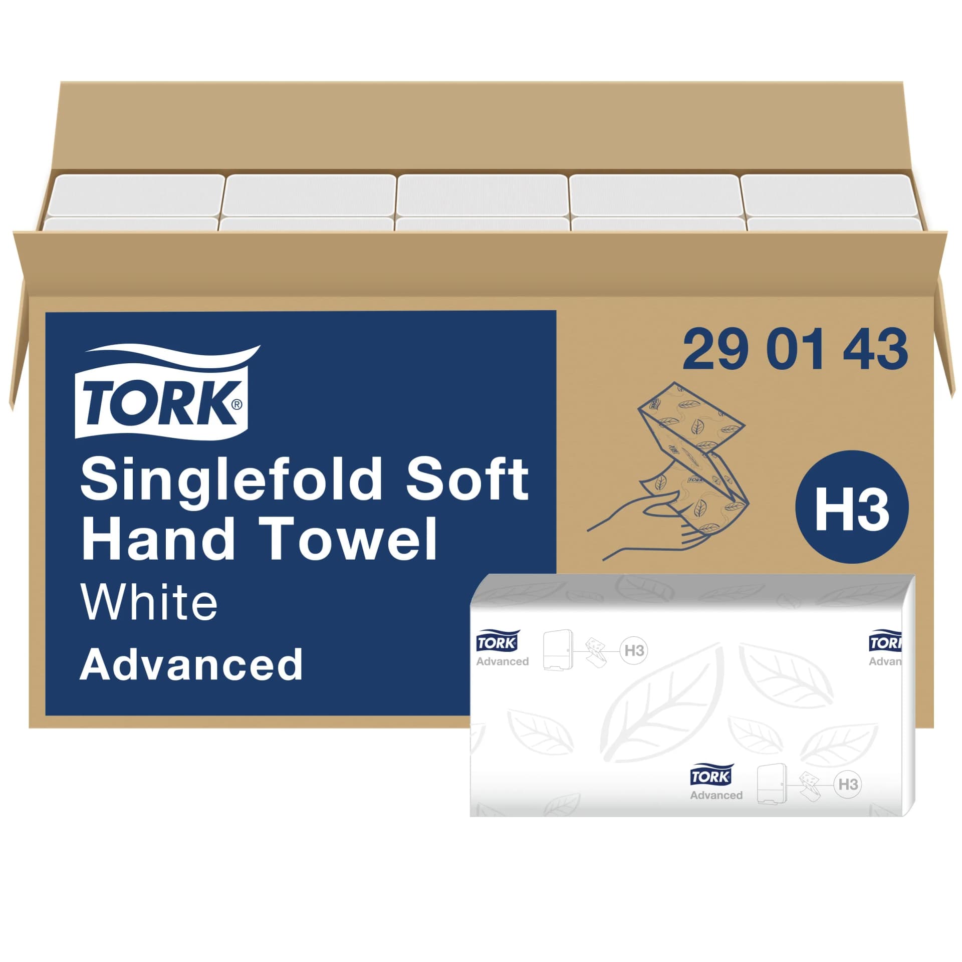 Листові рушники Tork Advanced Soft Singlefold складання Z, білі, 2 шари, 23x22,6 cм, 250 листів - зображення 1