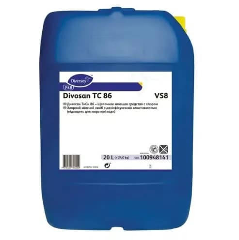 Дезінфікуючий засіб для жорсткої води Diversey Divosan TC 86 VS8, 20 л - зображення 1