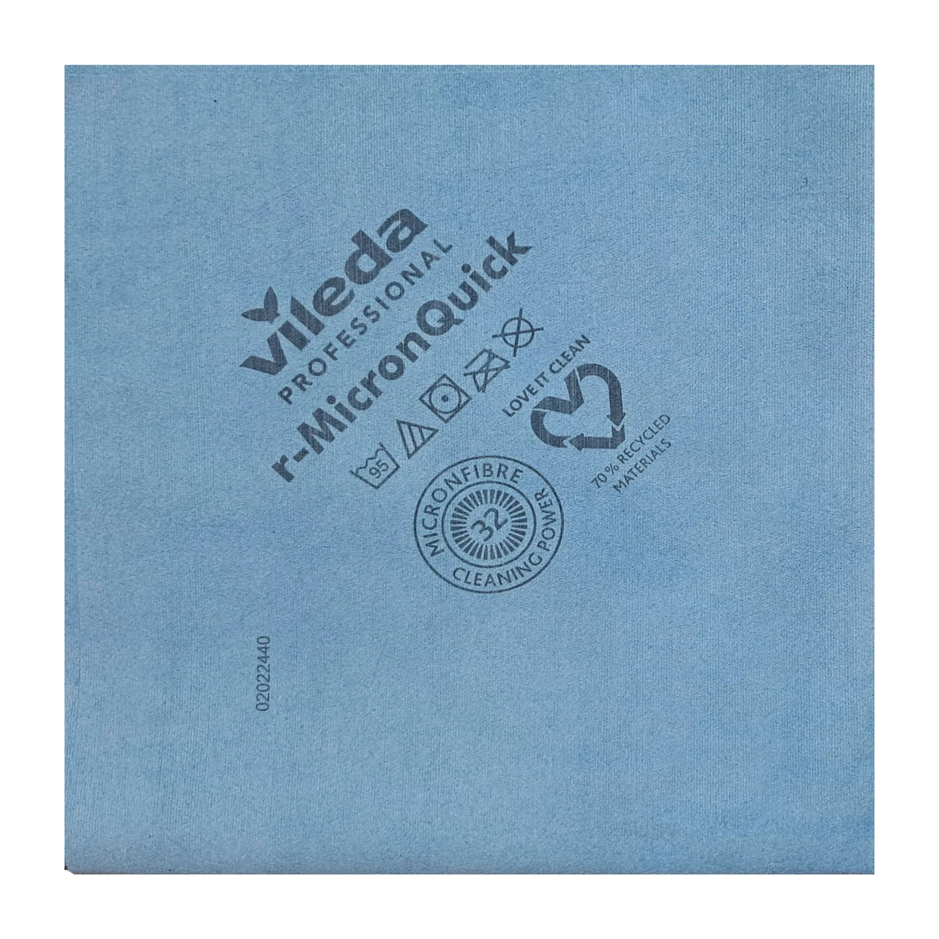 Серветка з мікроволокна Vileda Professional р-МікронКвік для прибирання, синя, 40x38 см, 1 шт - зображення 1