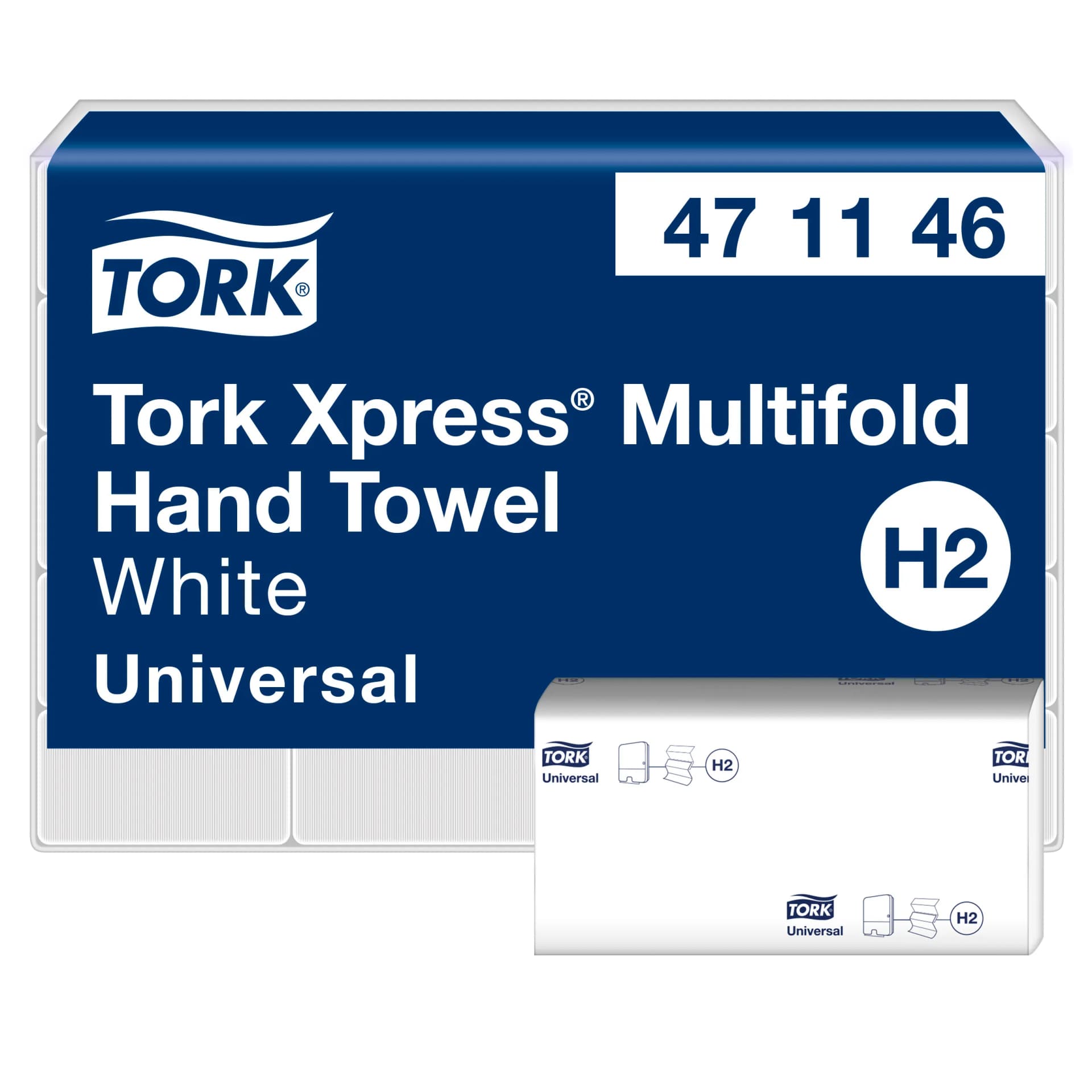 Листові вузькопанельні рушники Tork Xpress Universal складання Multifold, білі, 2 шари, 190 листів - зображення 1