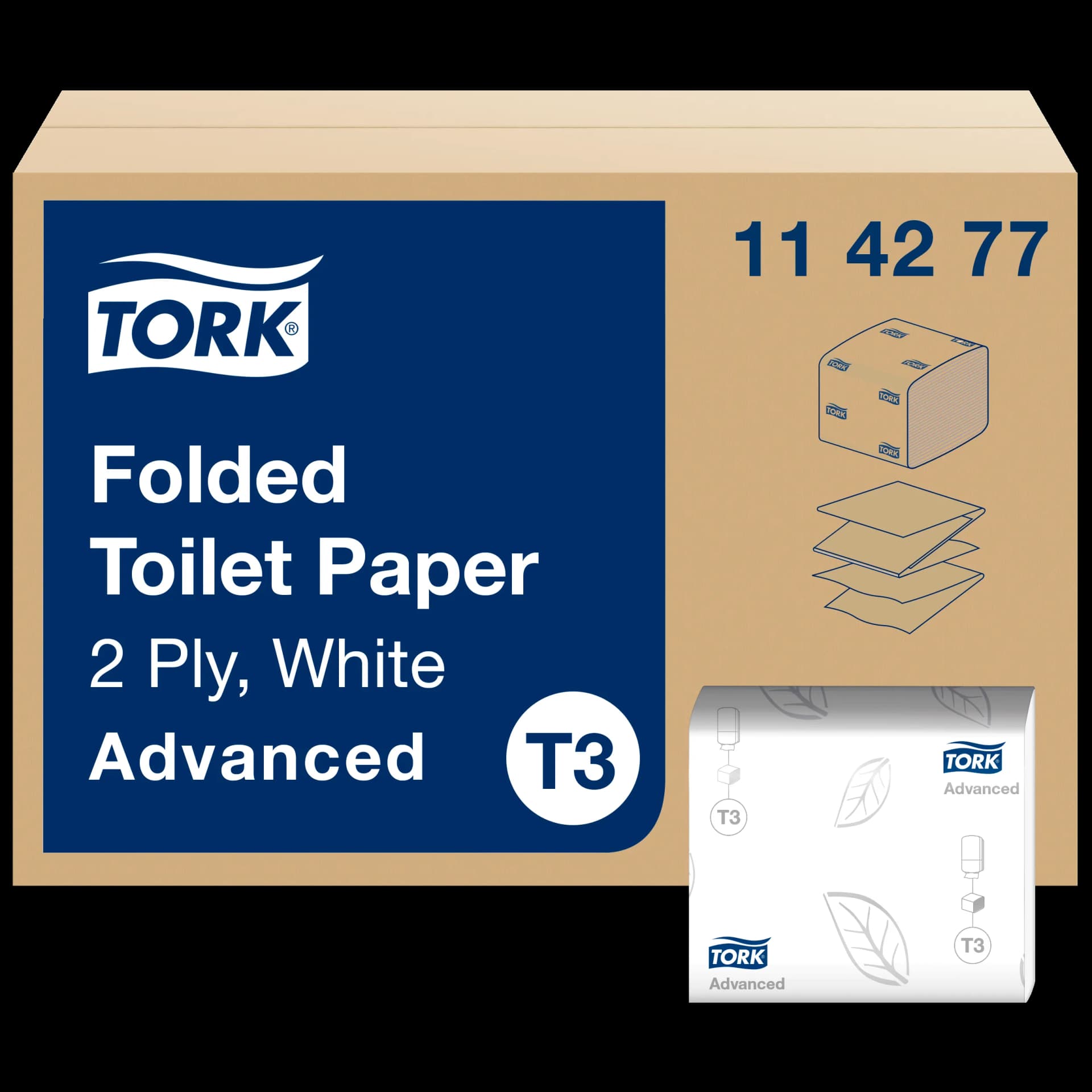 Листовий туалетний папір Tork Advanced, 2 шари, білий, 252 листа - зображення 1