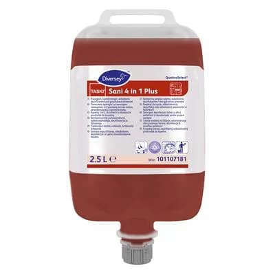 Кислотний засіб для миття поверхонь в санітарних зонах Diversey TASKI Sani 4in1 Plus, 2,5 л - зображення 1