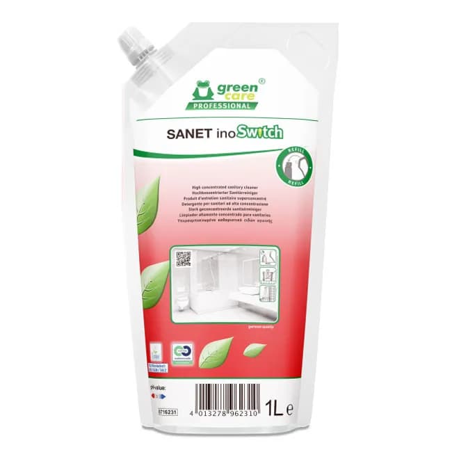 Засіб Green Care Professional SANET inoSwitch для видалення вапна та іншого бруду в санітарній зоні, 1 л (запаска) - зображення 1
