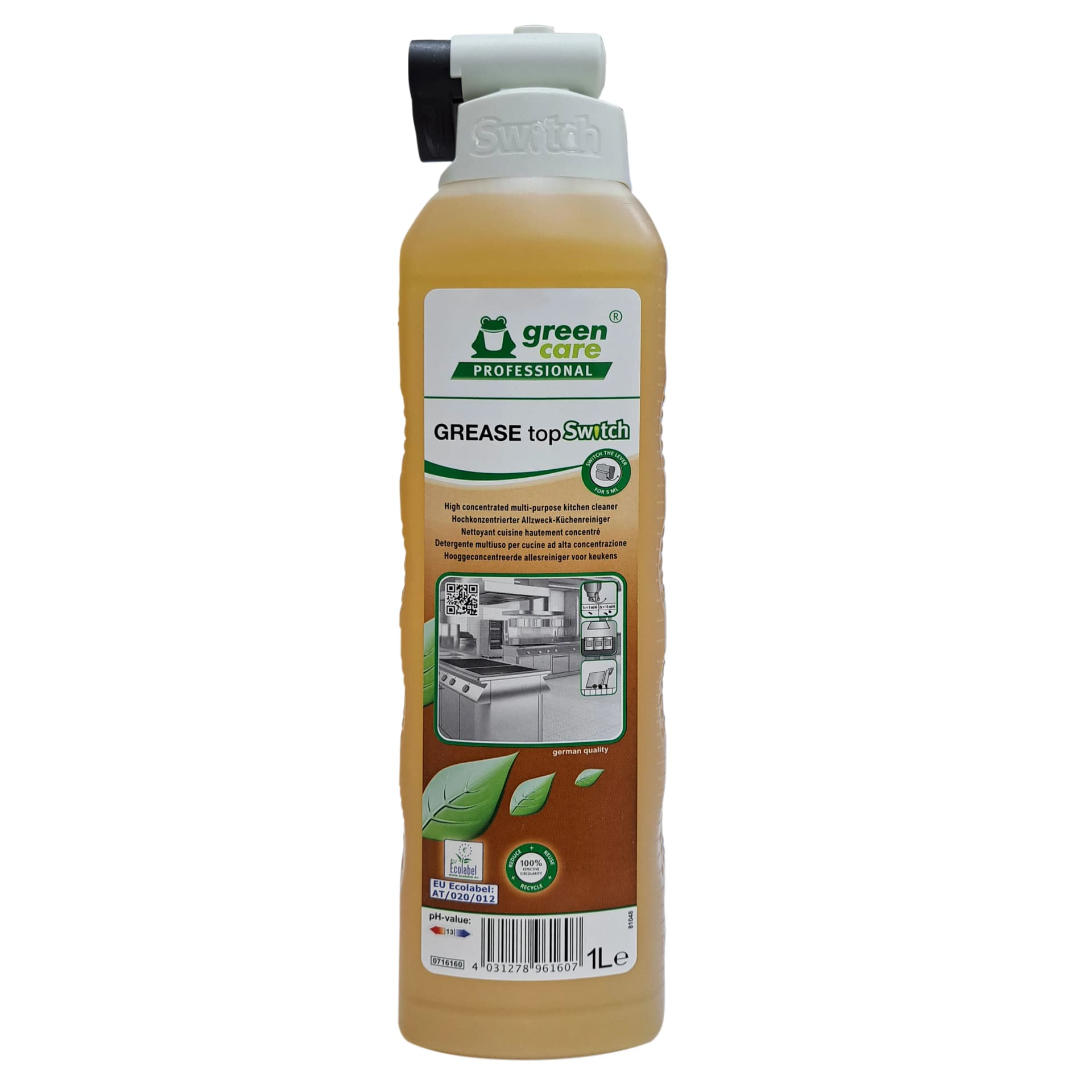 Засіб Green Care Professional GREASE topSwitch для видалення стійких забруднень на кухні, 1 л - зображення 1