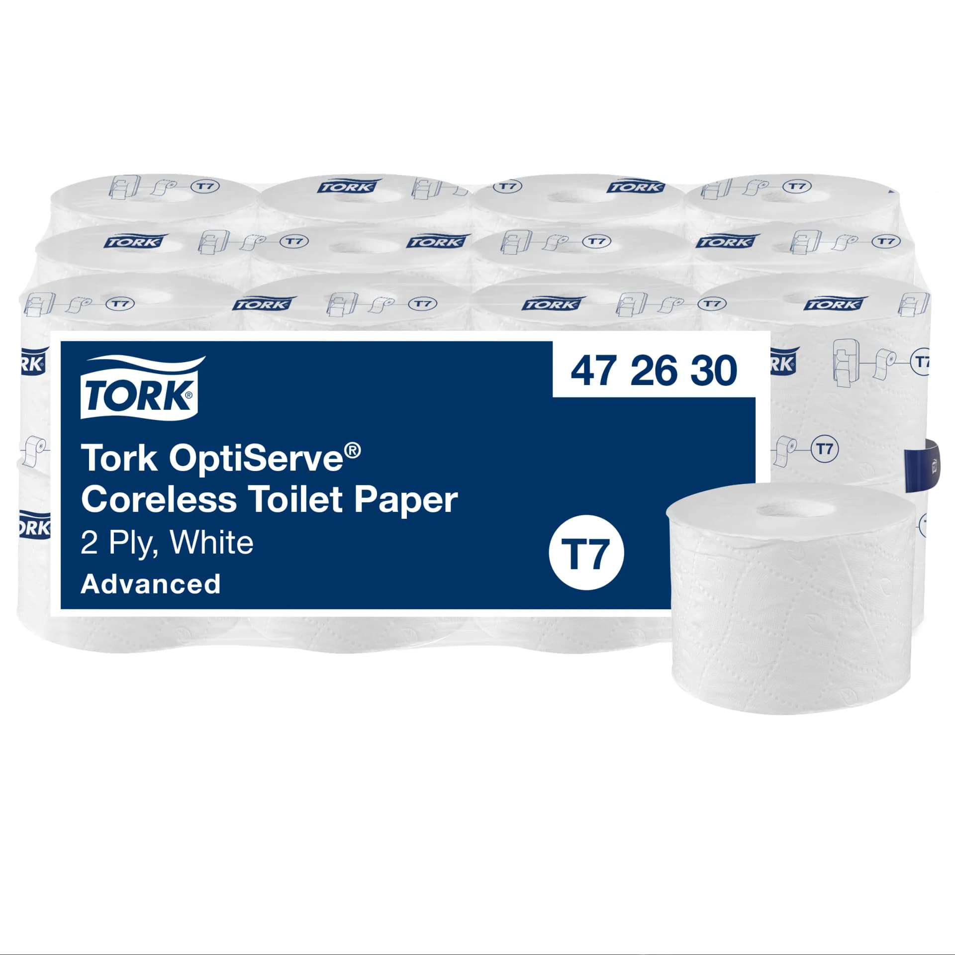 Туалетний папір в рулонах Tork OptiServe Advanced без втулки, білий, 2 шари, 820 відривів, 1 рулон - зображення 1