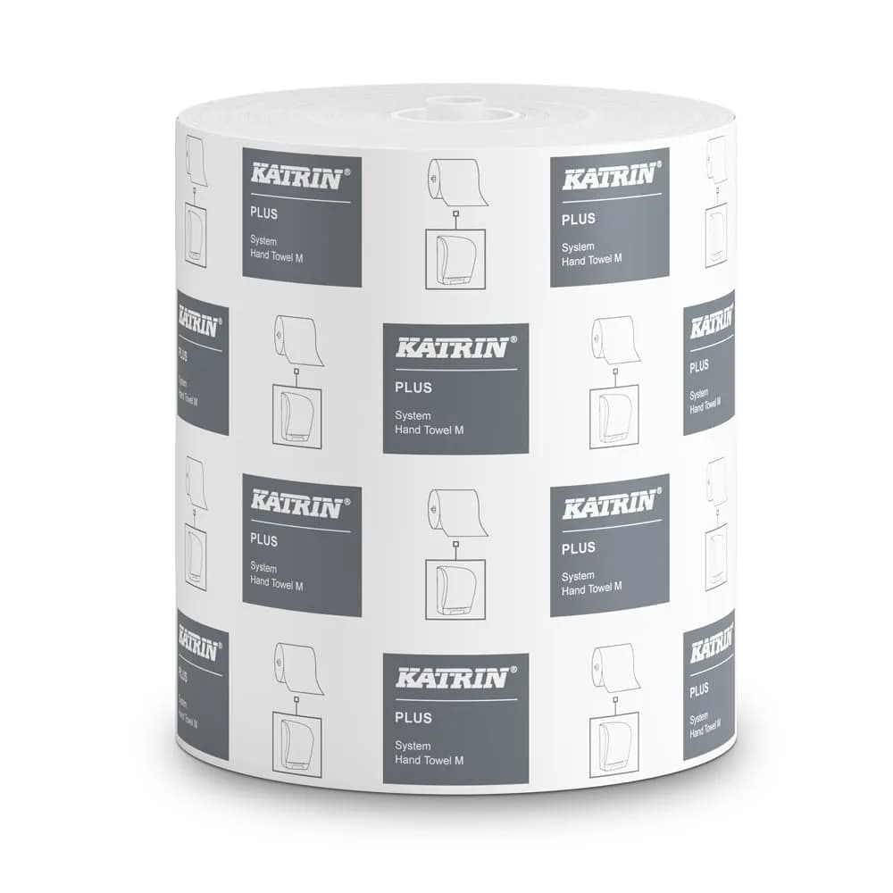 Рушники в рулонах Katrin Plus System М, білі, 1 шар, 300 м, 1 рулон - зображення 1