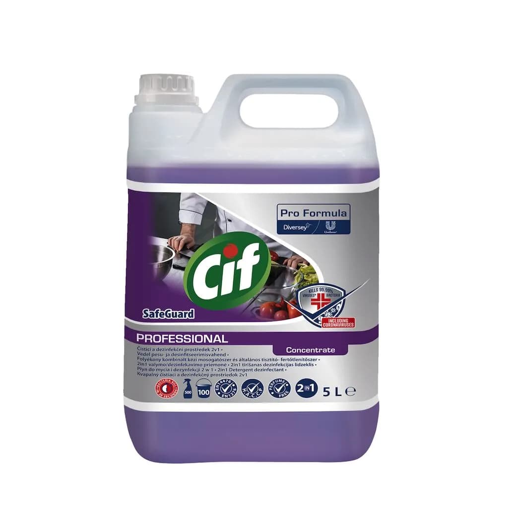 Засіб для миття та дезінфекції поверхонь Diversey Cif Professional SafeGuard, 5 л - зображення 1