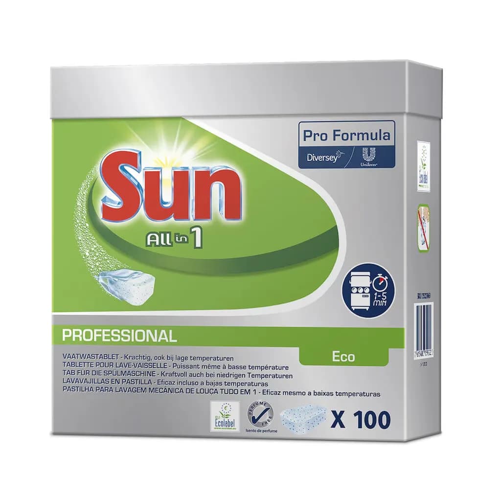 Таблетки для посудомийних машин Diversey SUN Professional Allin1 Eco, 100 шт - зображення 1