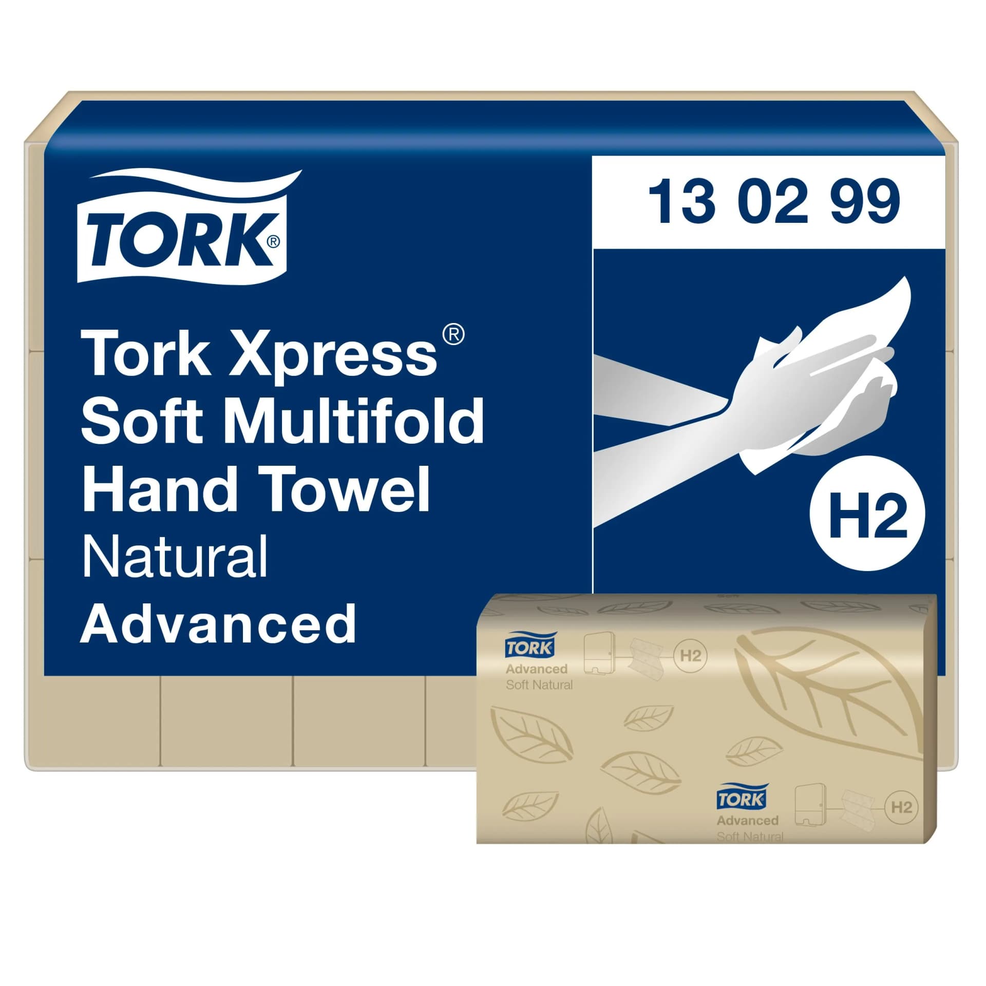 М'які листові вузькопанельні рушники Tork Xpress Advanced Soft, натурального кольору, 2 шари, 180 листів - зображення 1