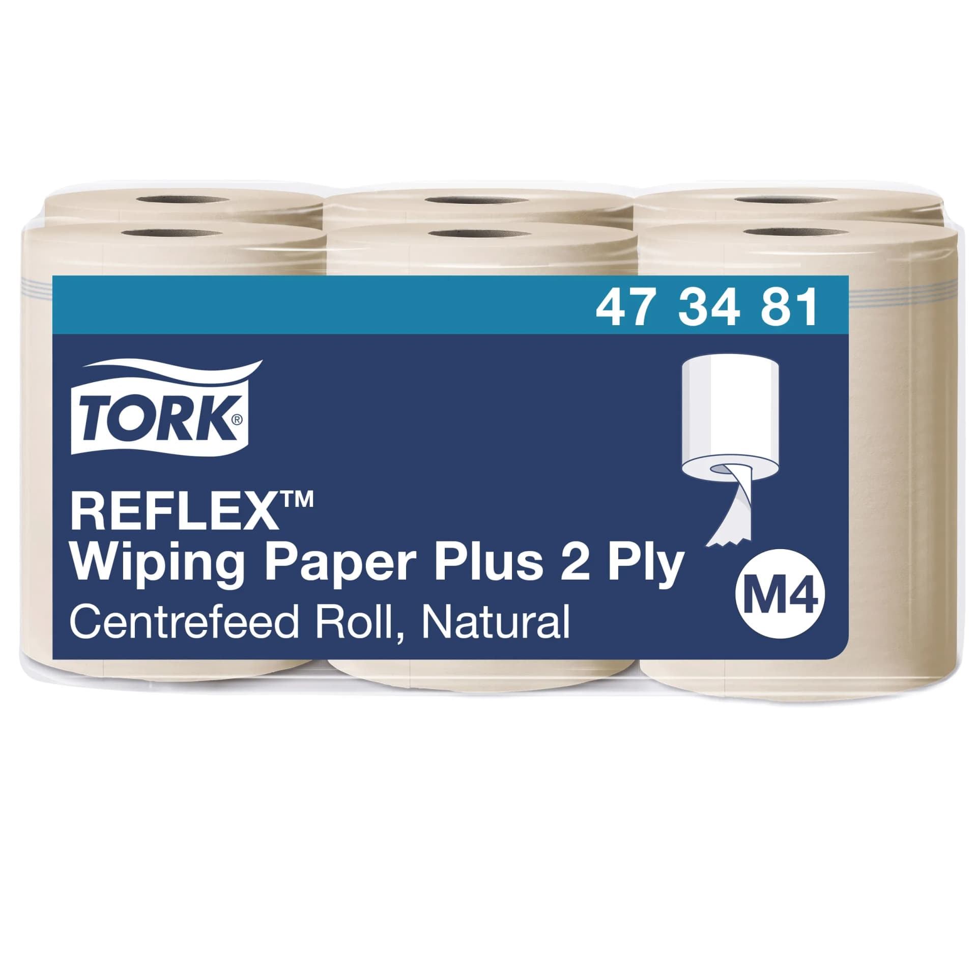 Рушники Tork Reflex Plus в рулонах з центральною витяжкою, натурального кольору, 2 шари, 150 м, 429 листів, 1 рулон - зображення 1
