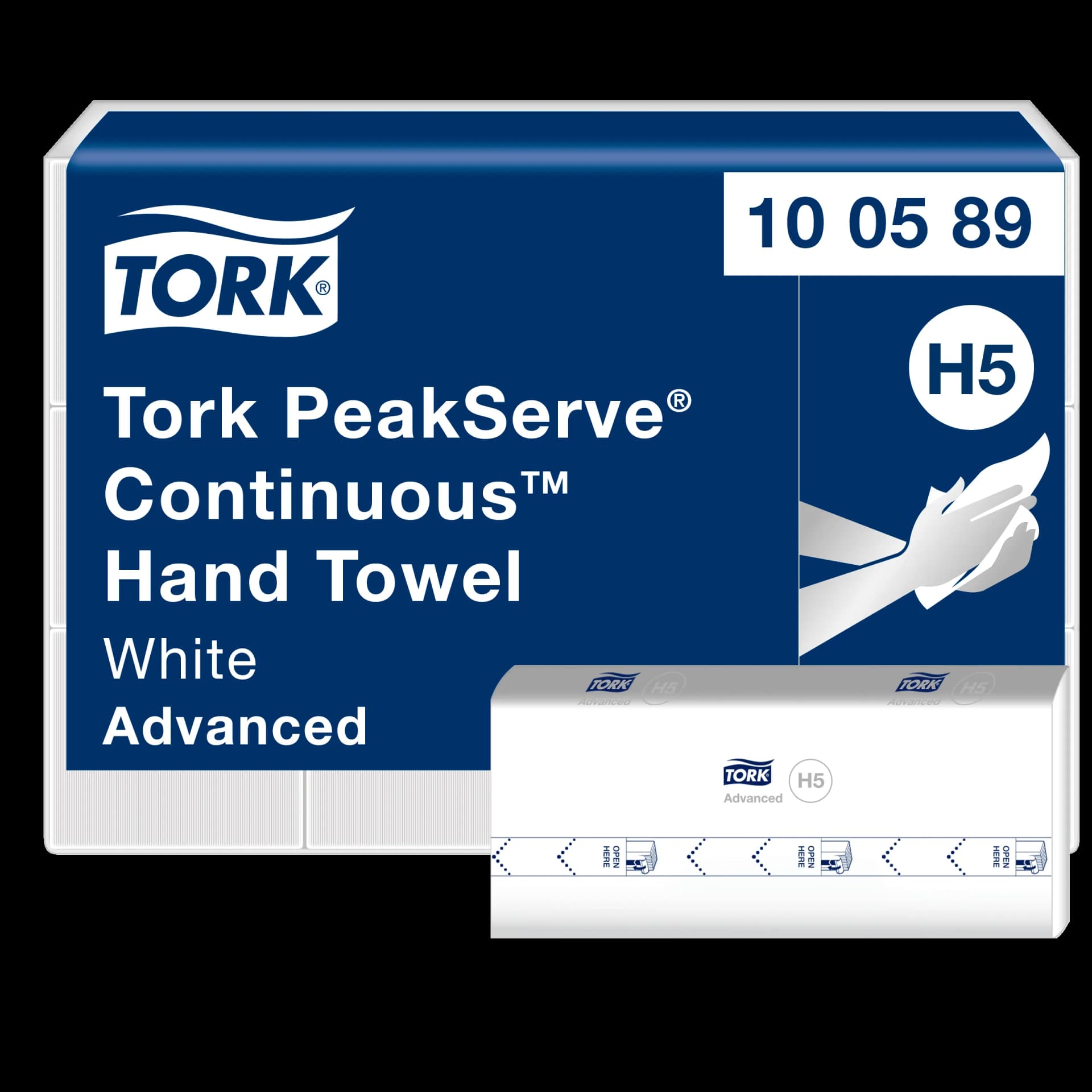 Листові вузькопанельні рушники Tork PeakServe Advanced з безперервною подачею, білі, 1 шар, 270 листів - зображення 1