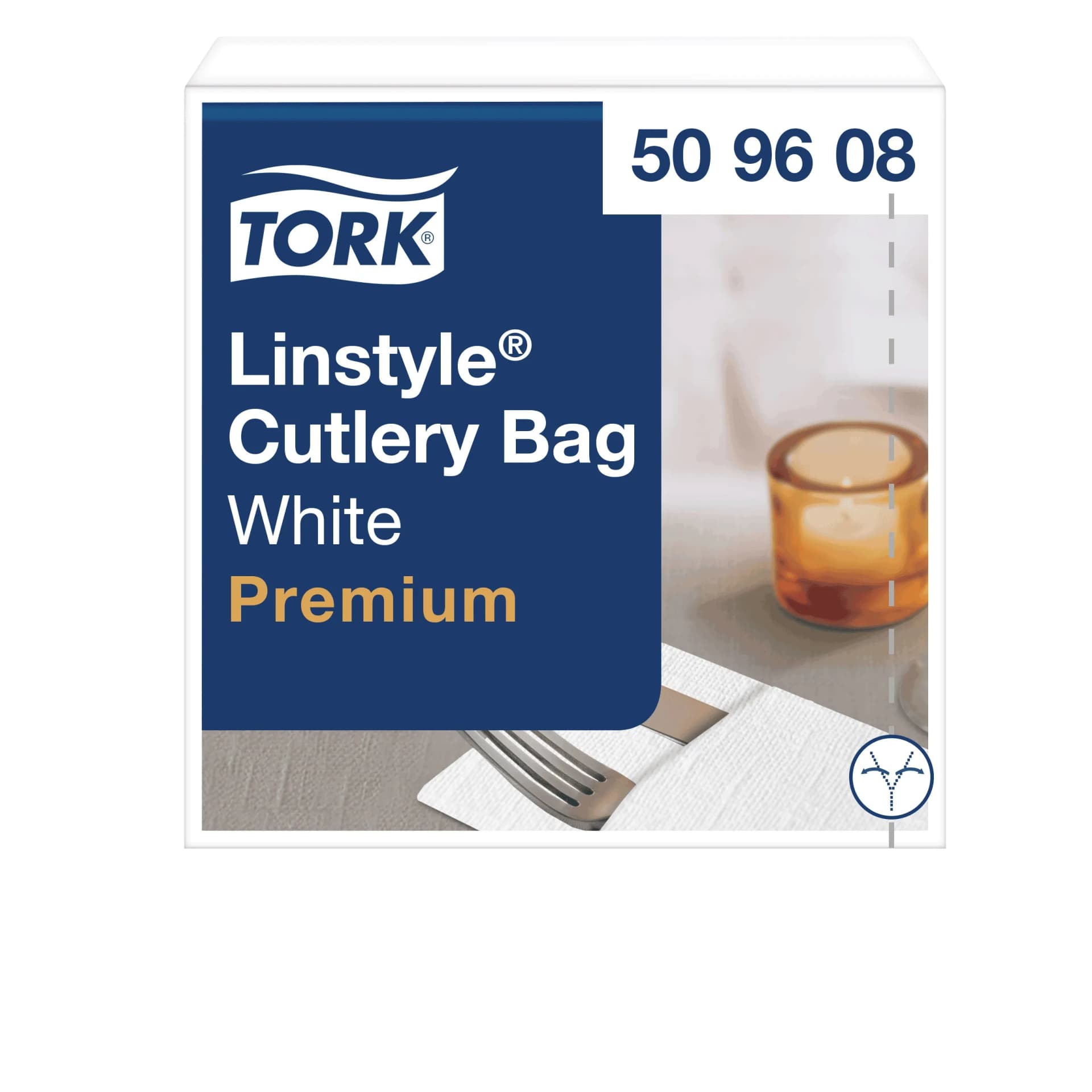 Конверти для столових приборів Tork LinStyle Premium, білі, 1 шар, 50 шт - зображення 1