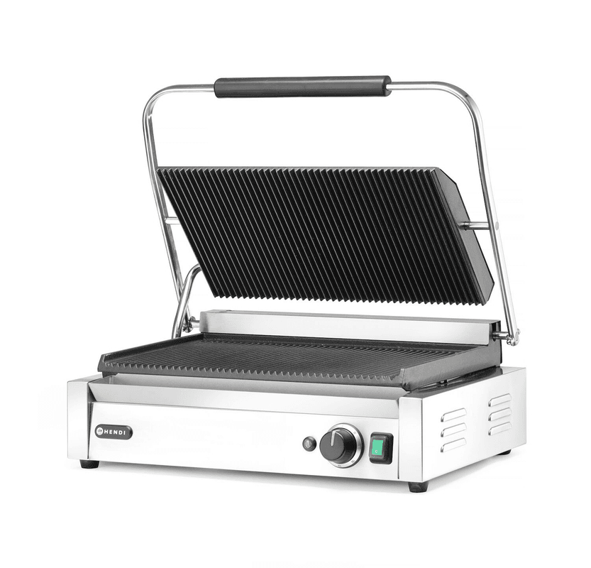Гриль контактний PANINI XL, верхня та нижня поверхня рифлені, HENDI, 230V/2700W, 548x464x(H)231mm 263624 Hendi - зображення 1