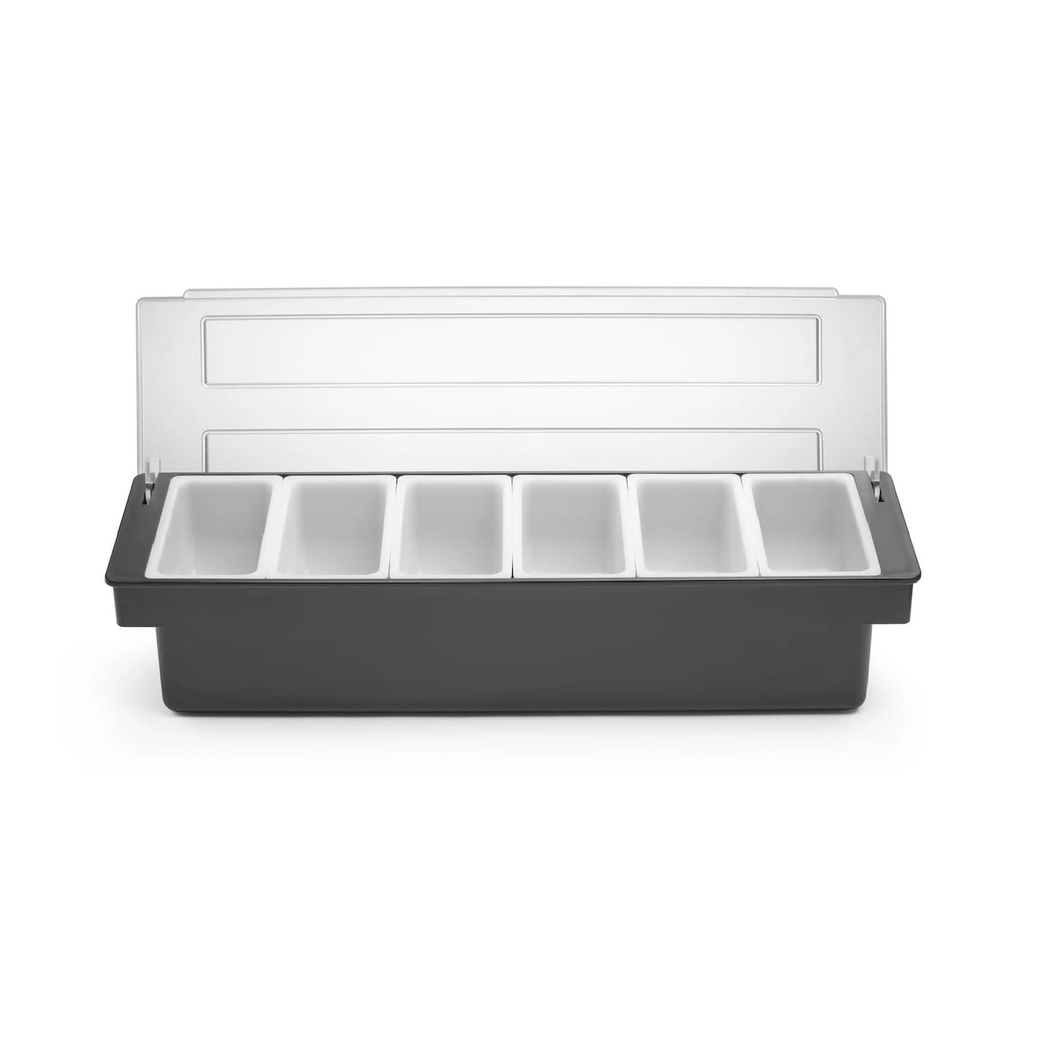Бокс для інгредієнтів – 6 контейнерів, Bar up, 480x150x(H)100mm 552032 Hendi ABS (Acrylonitril-butadieen-styrene);HIPS (High Impact Polystyrene);PP (Polypropylene);PS (Polystyrene) - зображення 1