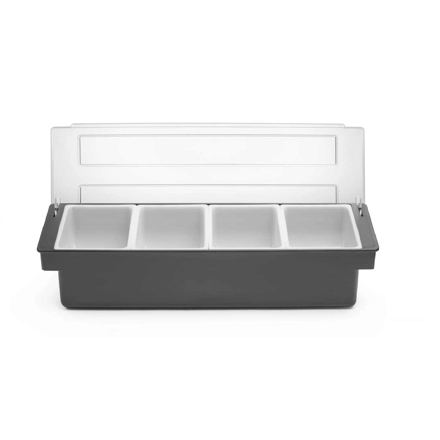 Бокс для інгредієнтів – 4 контейнери, Bar up, 480x150x(H)100mm 552025 Hendi ABS (Acrylonitril-butadieen-styrene);HIPS (High Impact Polystyrene);PP (Polypropylene);PS (Polystyrene) - зображення 1
