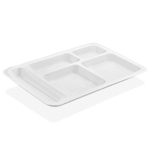 Піднос для їжі, 5 секцій, 379х298 мм GSS--0001 Gastro Plast PC Білий - зображення 1
