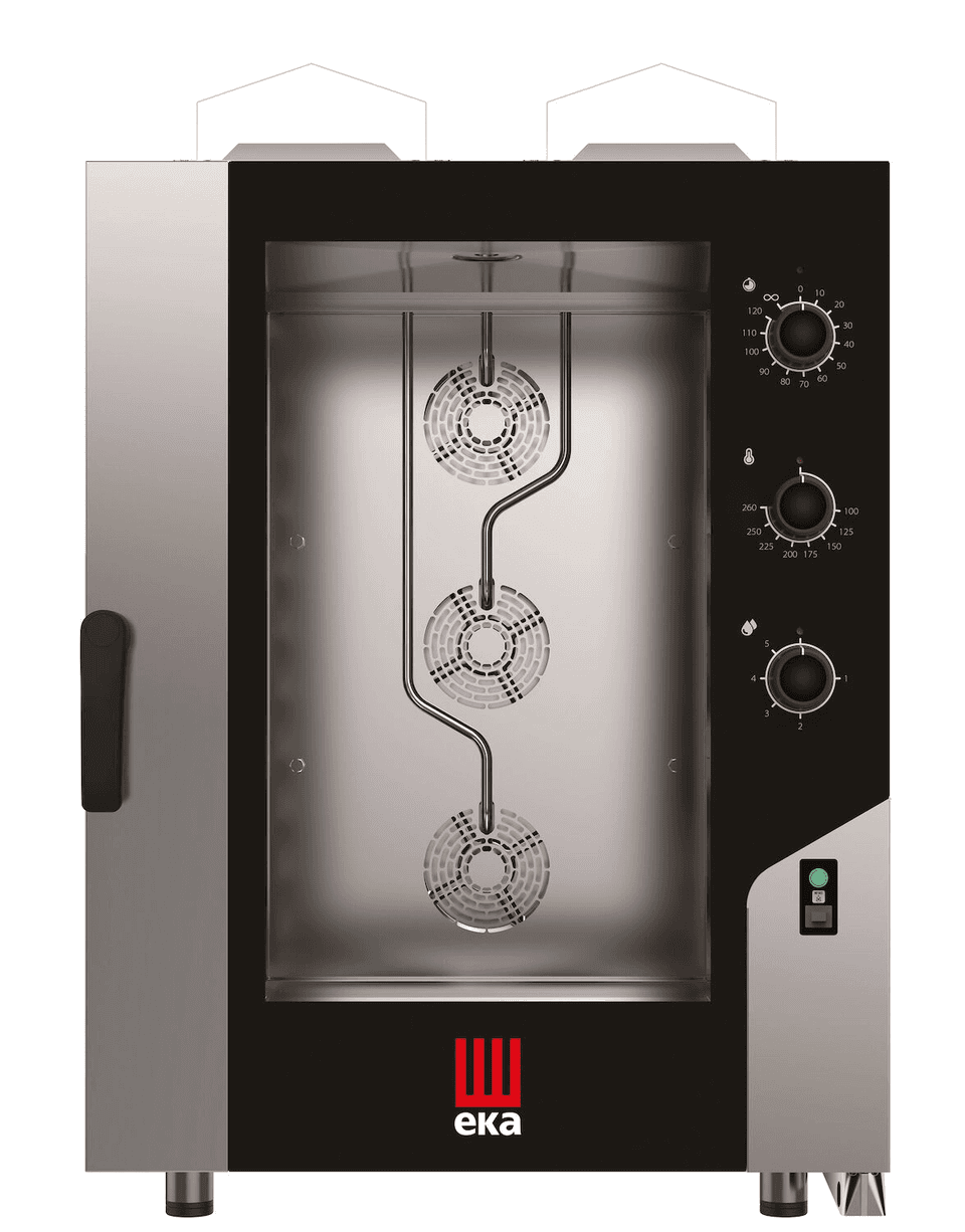Конвекційно-парова газова духовка Millennial Smart Bakery, 10x 600x400mm - електромеханічне управління, Tecnoeka, 18kW, 850x1041x(H)1231mm MKF1064GS Hendi Podwójne szkło szyby;Stal nierdzewna